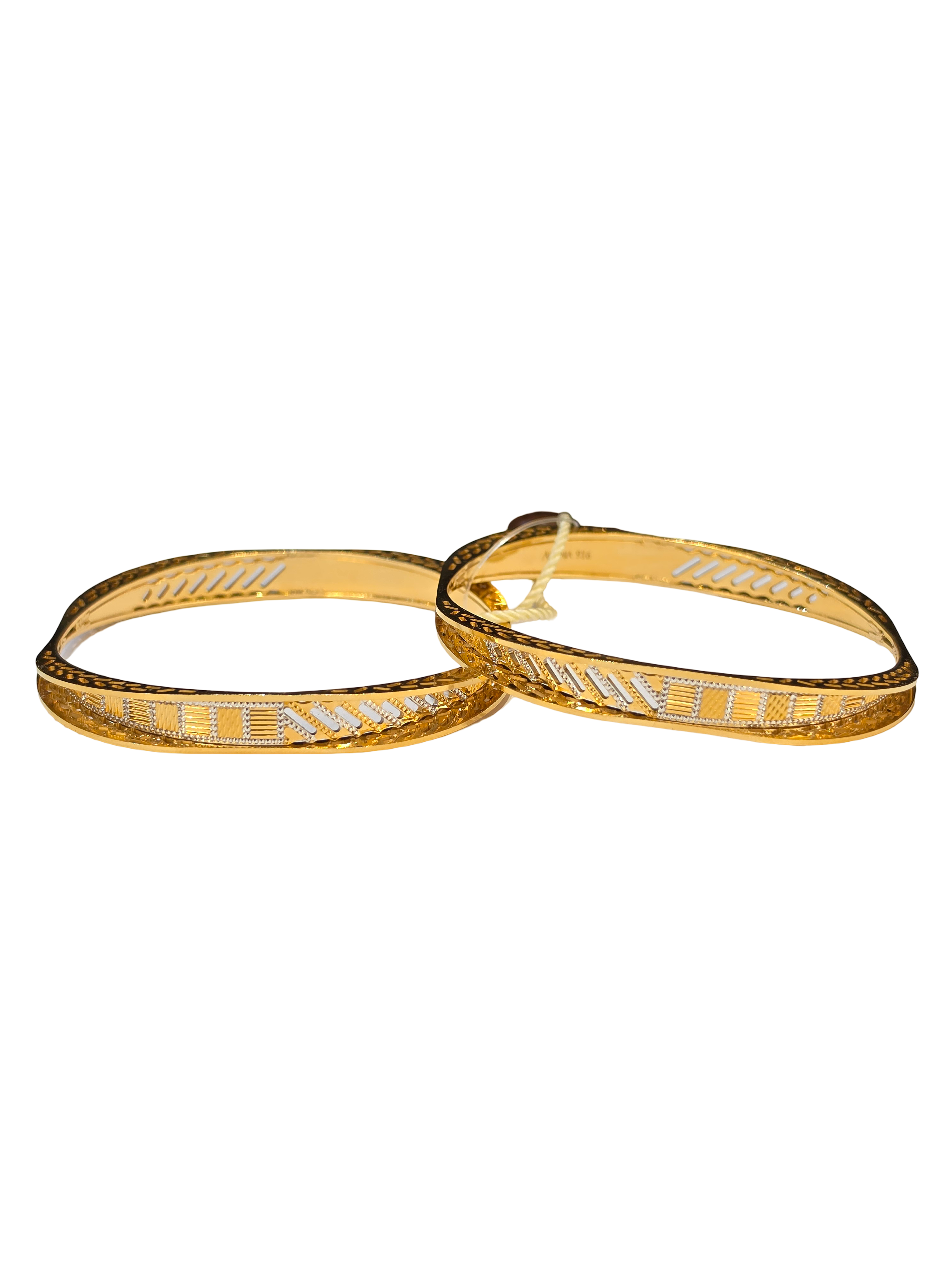 22K Gold Designer Two-tone Ladies Bangles