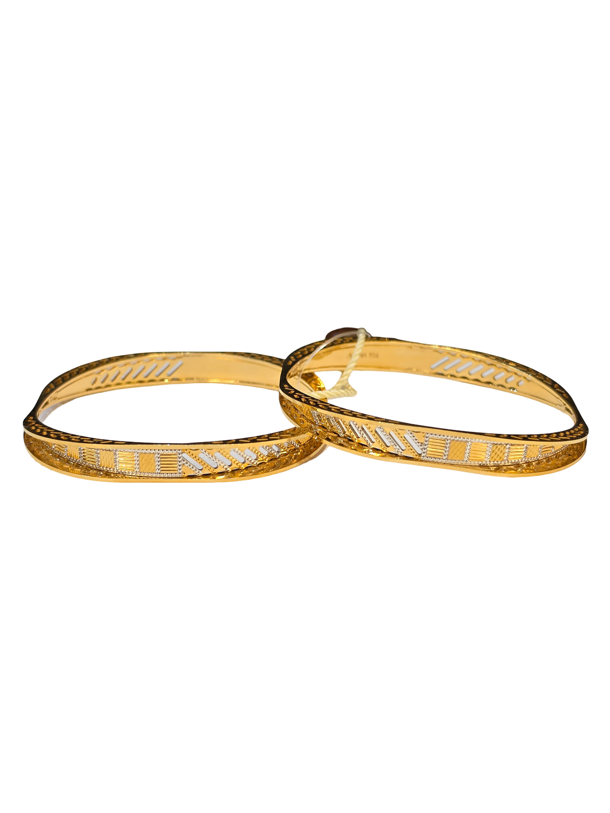 22K Gold Designer Two-tone Ladies Bangles