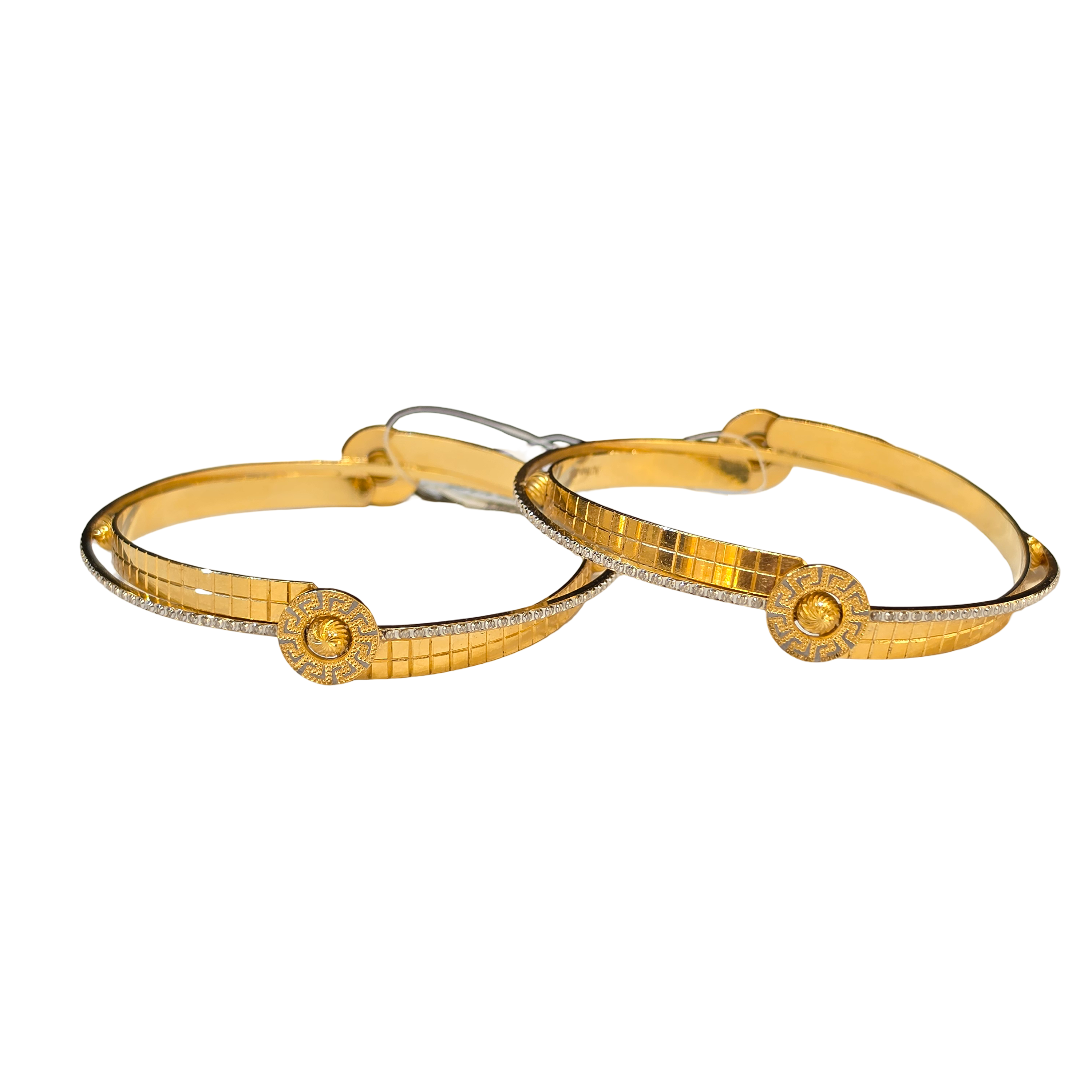 22K Gold Designer Two-tone Ladies Bangles