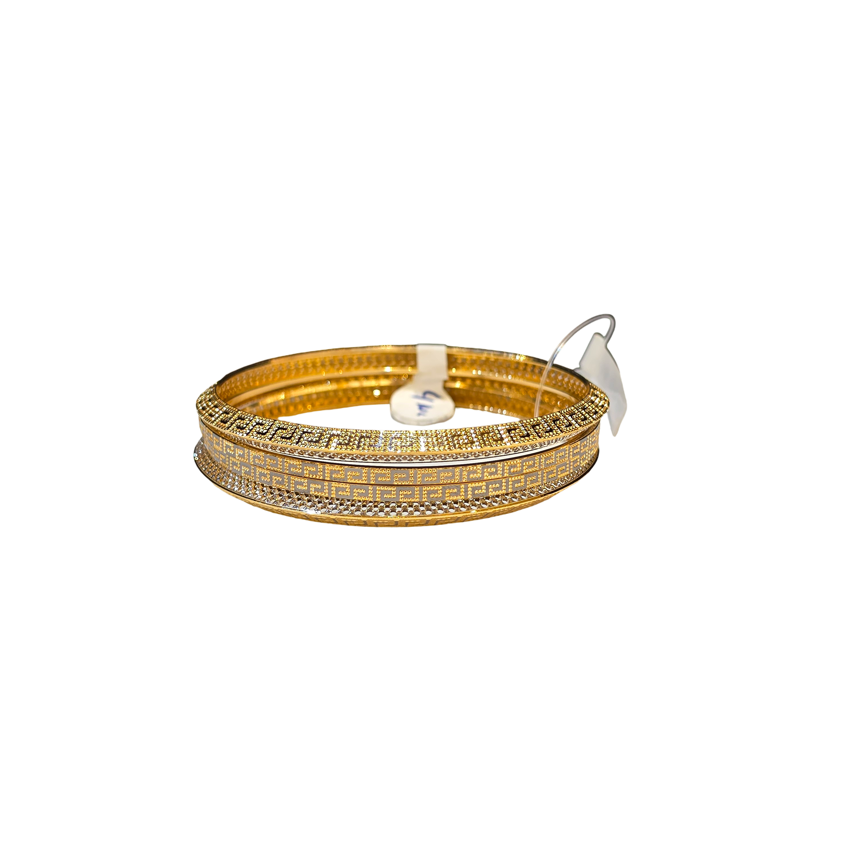 22K Gold Designer Two-tone 4 Pieces Set Of Ladies Bangles