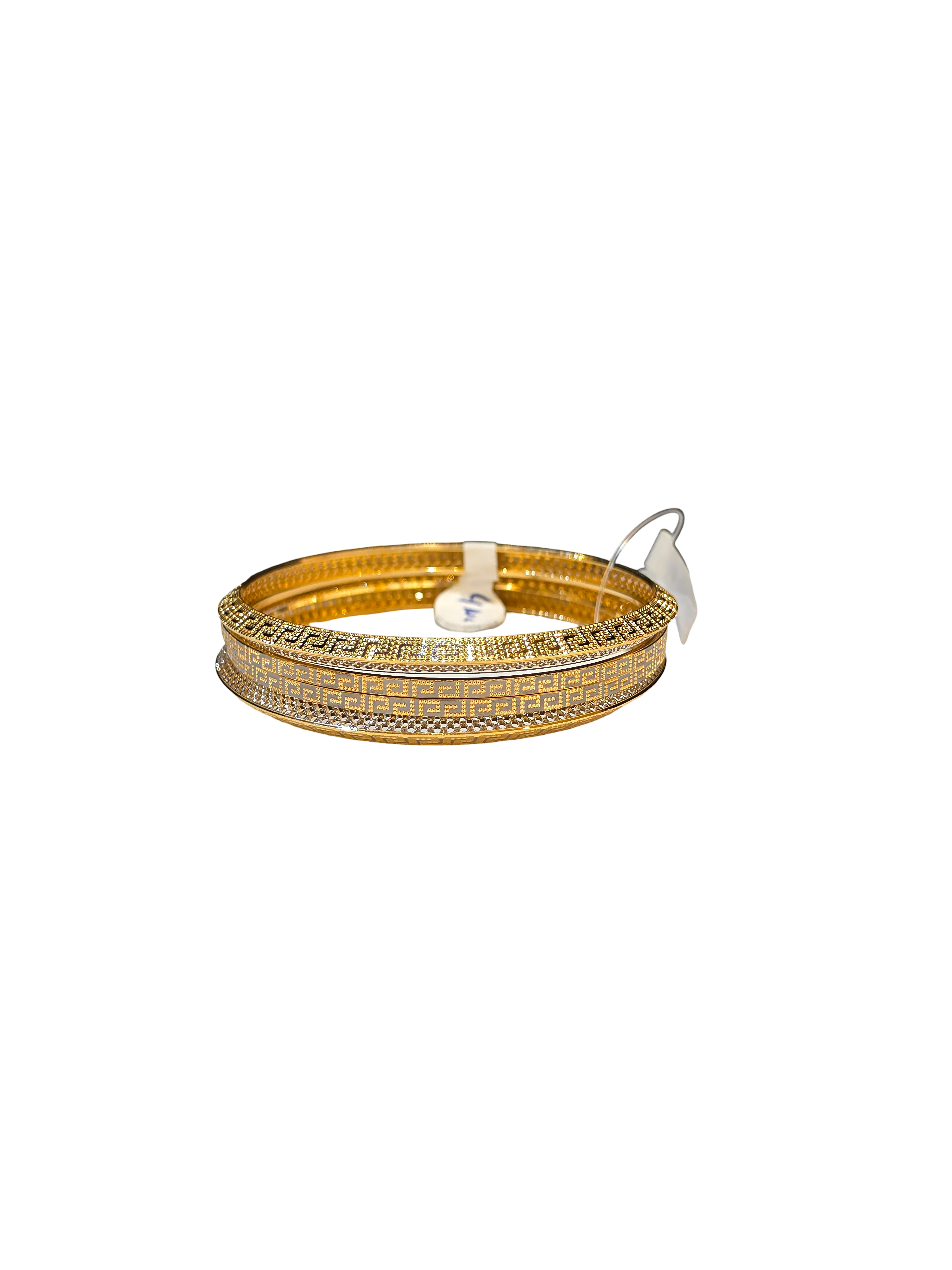 22K Gold Designer Two-tone 4 Pieces Set Of Ladies Bangles