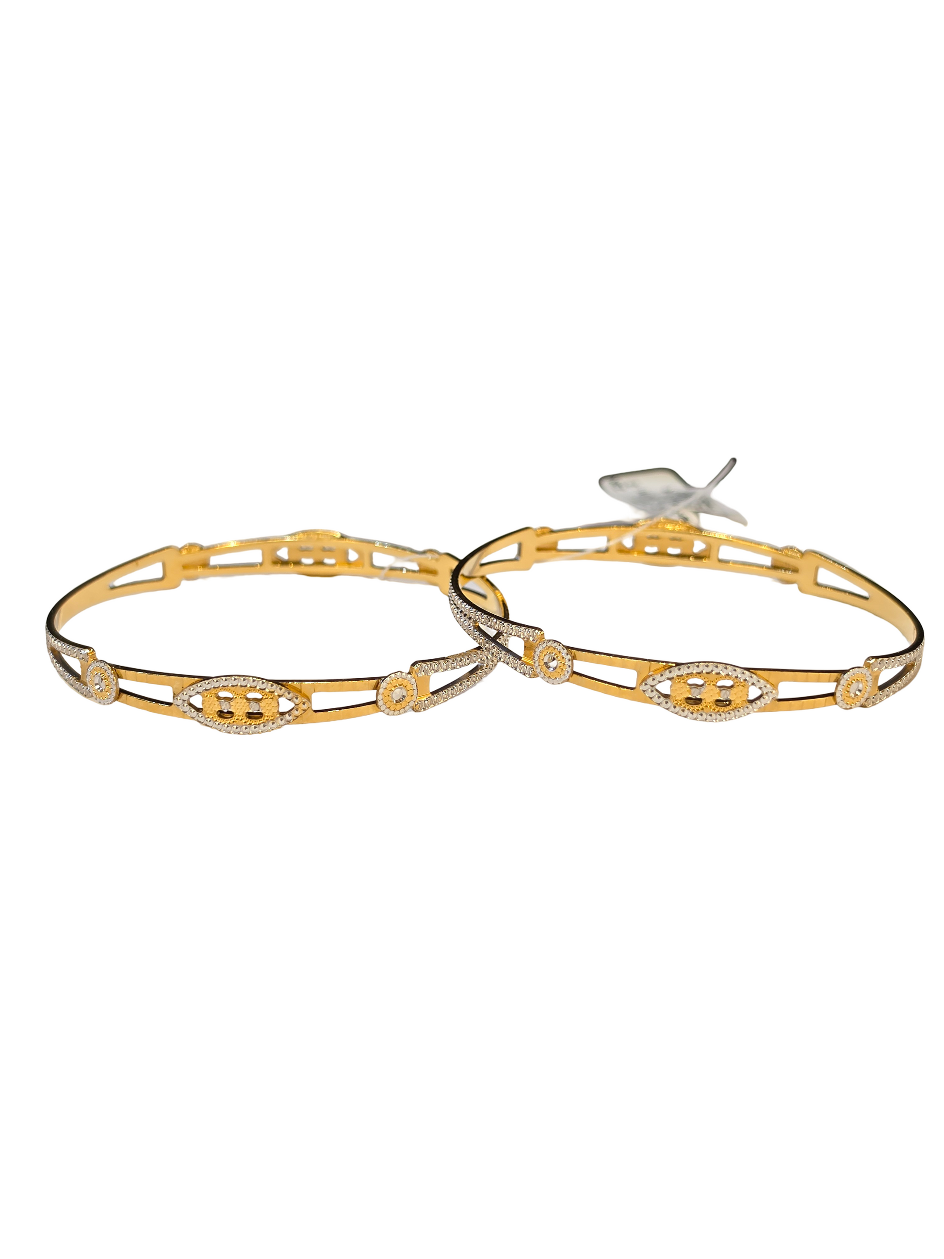22K Gold Designer Two-tone Ladies Bangles