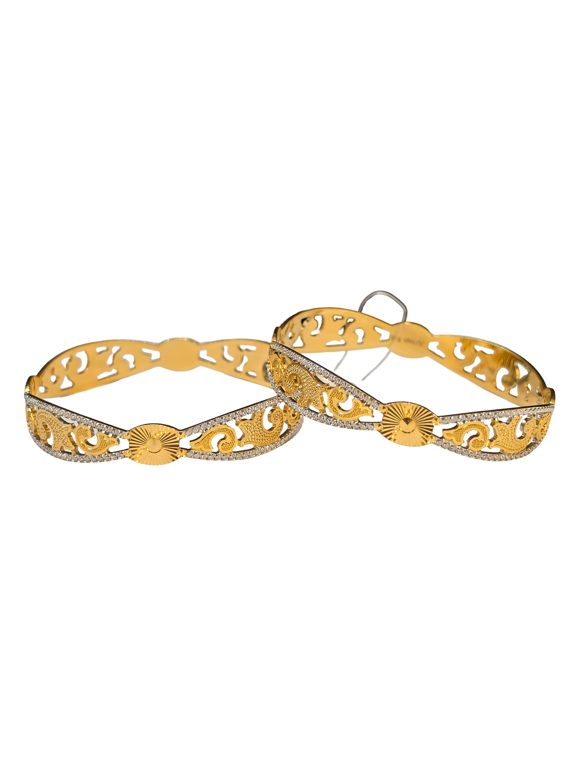 22K Gold Designer Two-tone Ladies Bangles