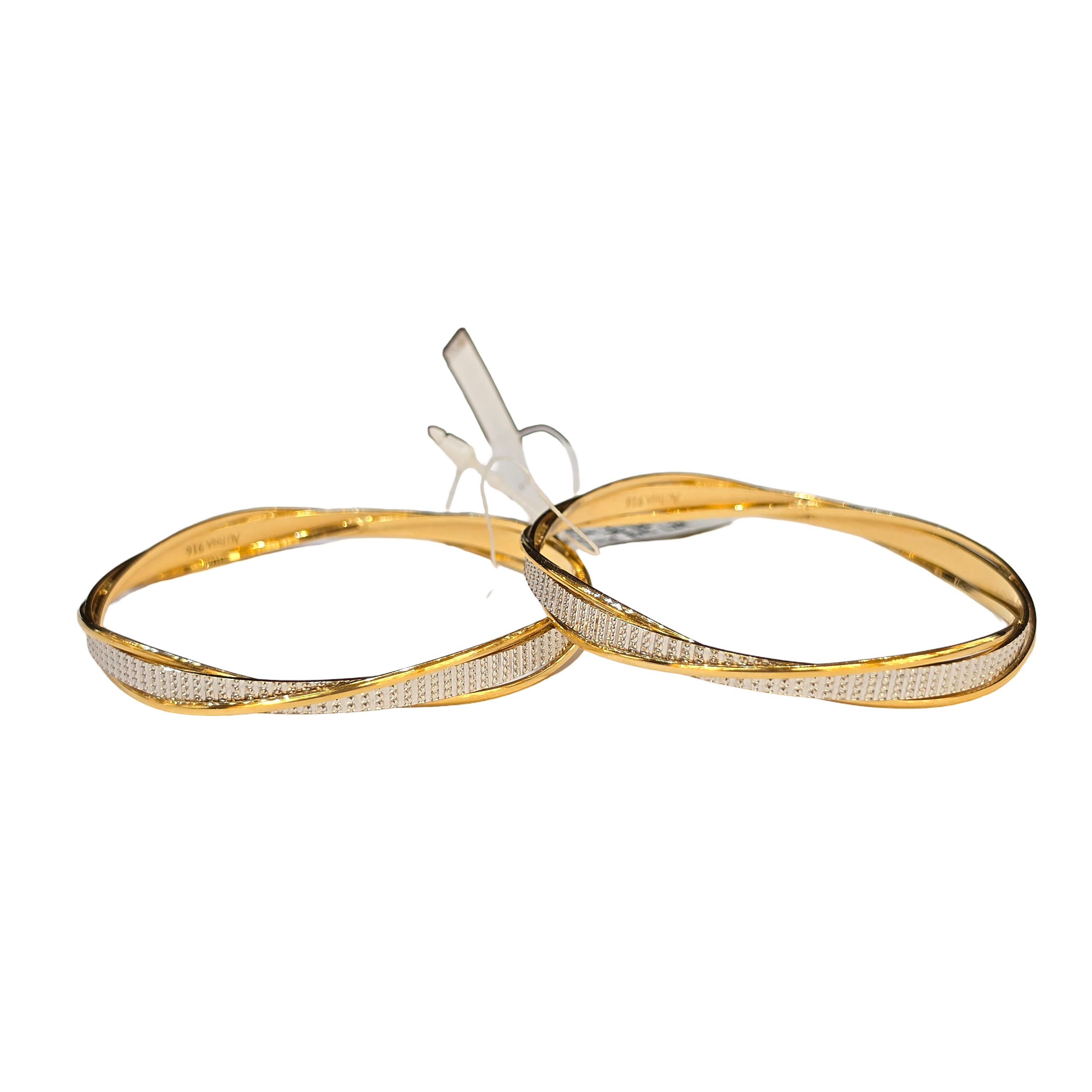 22K Gold Designer Two-tone Ladies Bangles