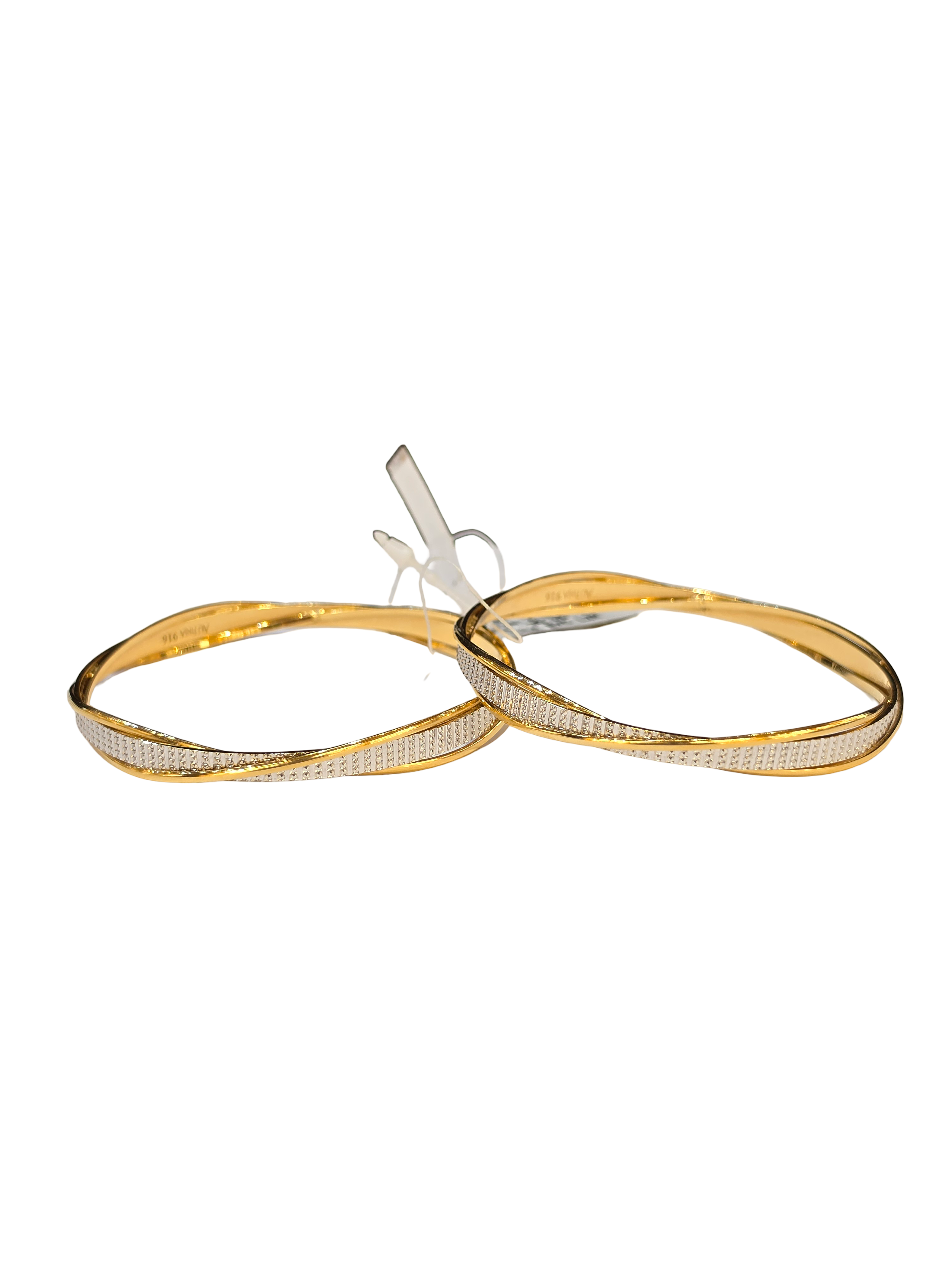 22K Gold Designer Two-tone Ladies Bangles