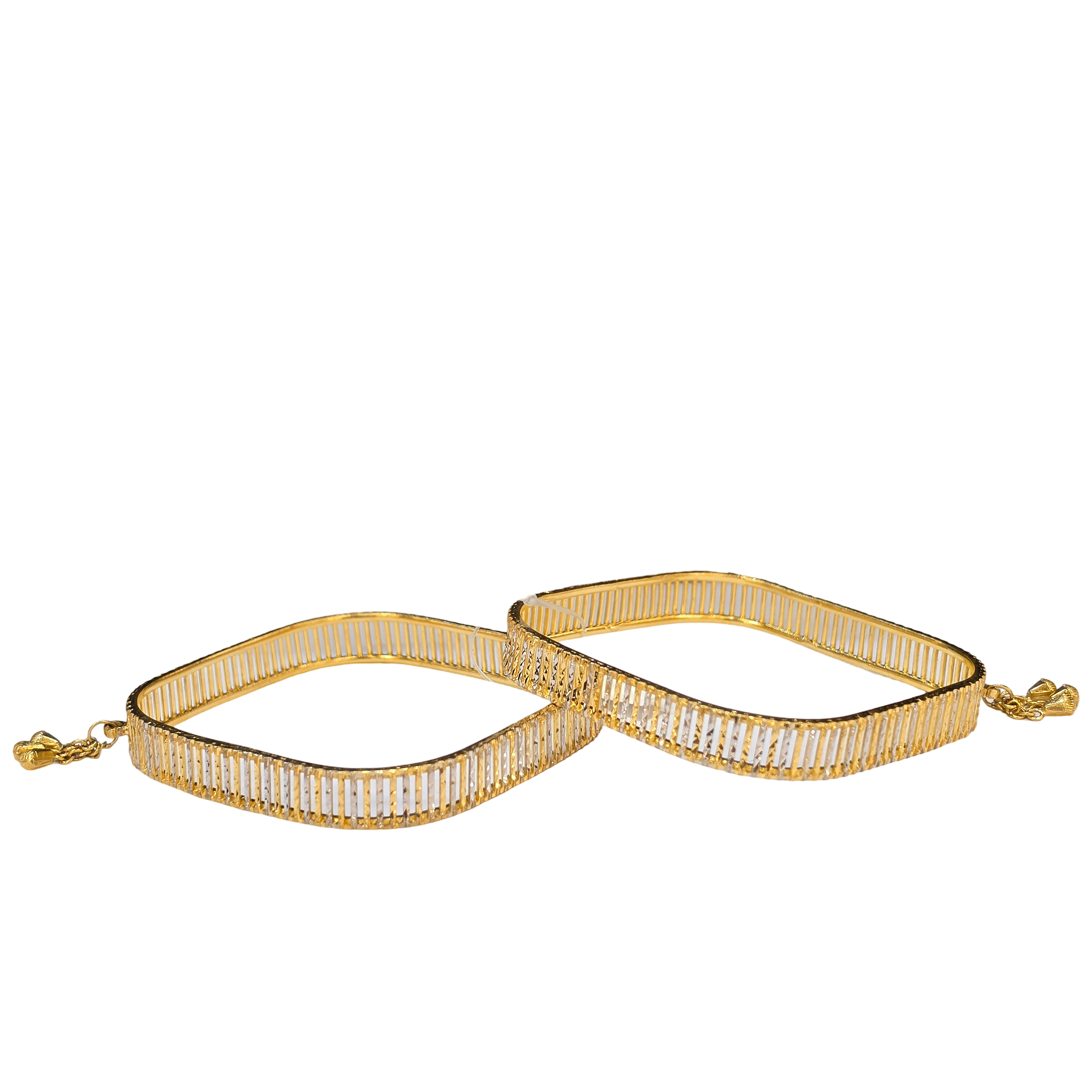 22K Gold Two-tone Designer Ladies Bangles