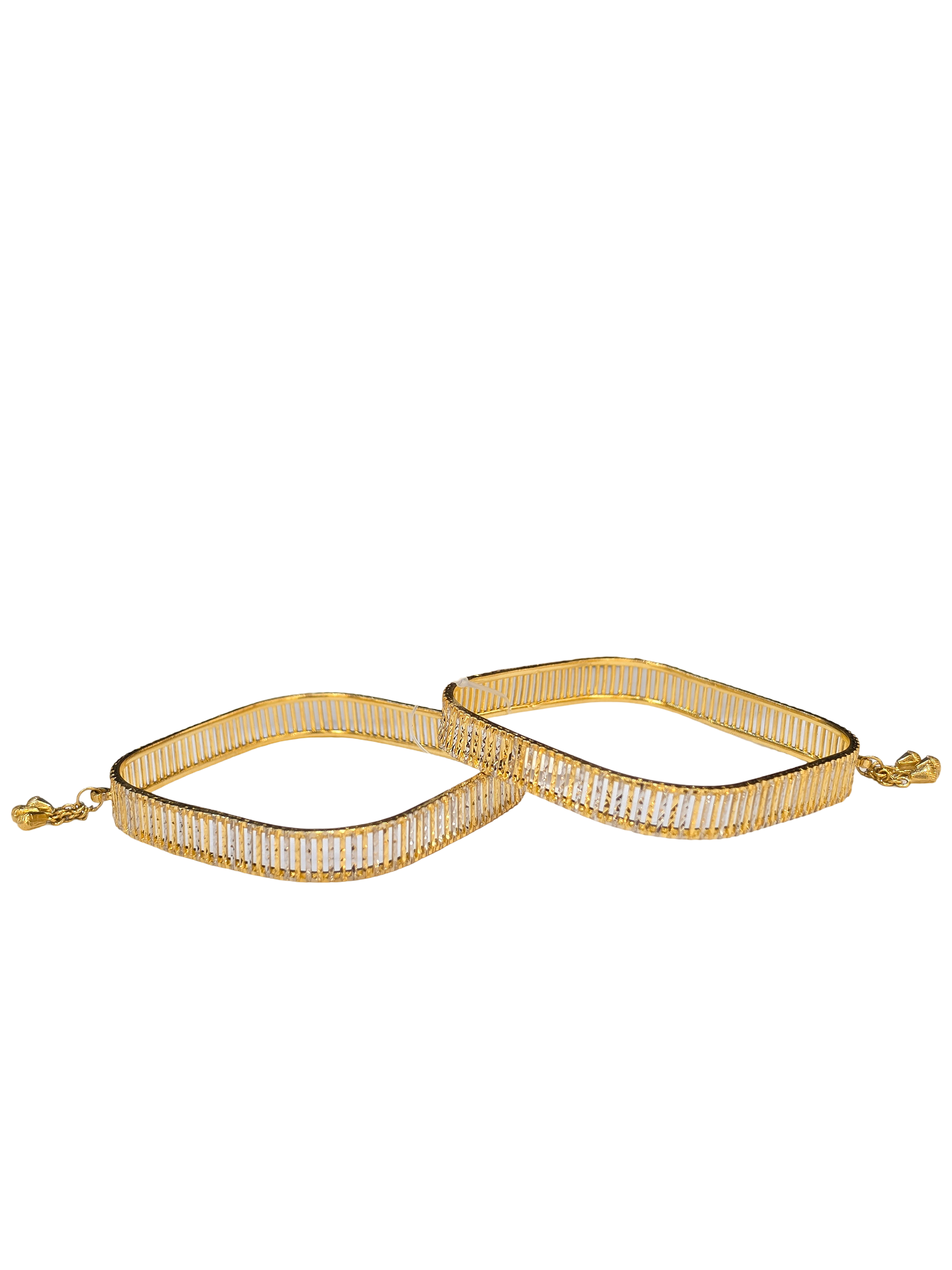 22K Gold Two-tone Designer Ladies Bangles