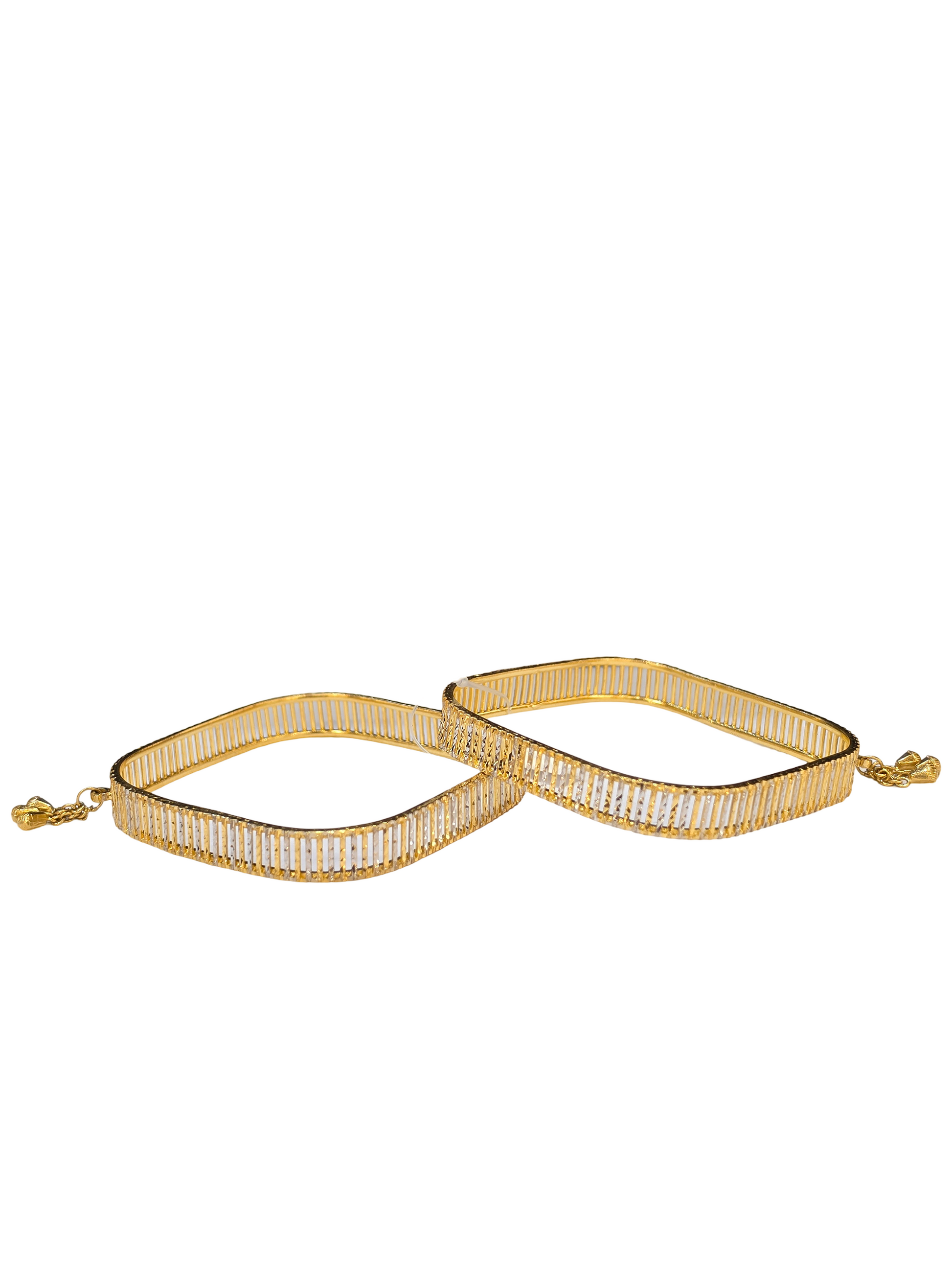 22K Gold Two-tone Designer Ladies Bangles