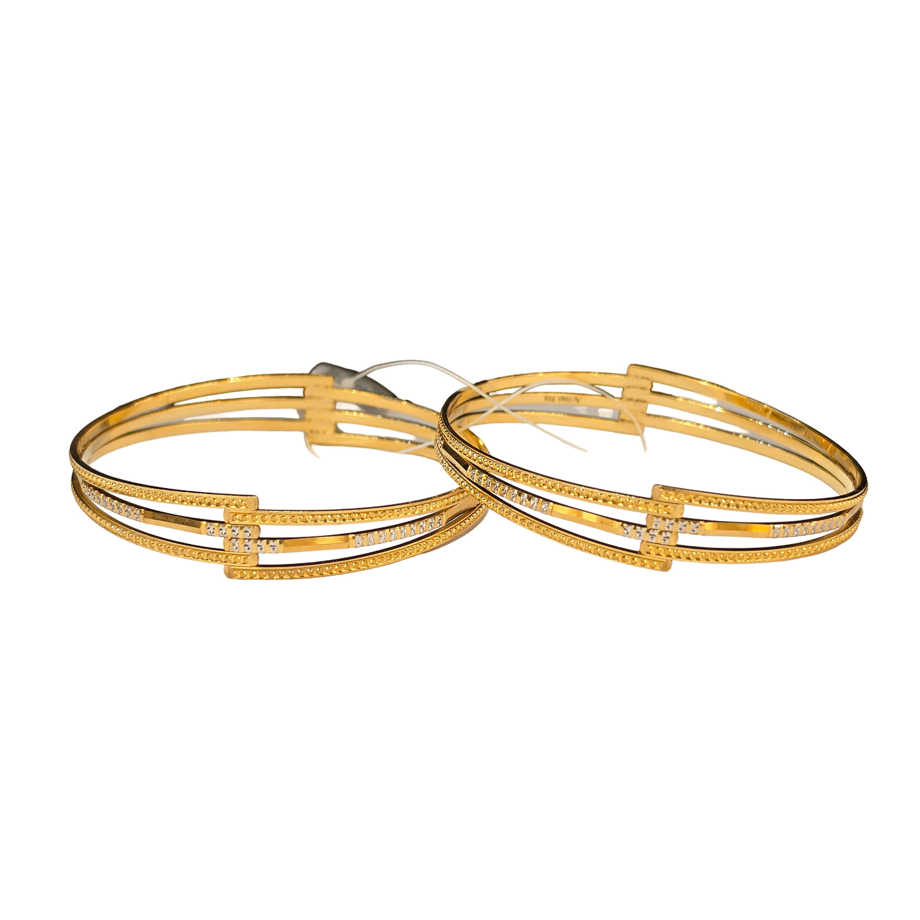 22K Gold Two-tone Designer Ladies Bangles