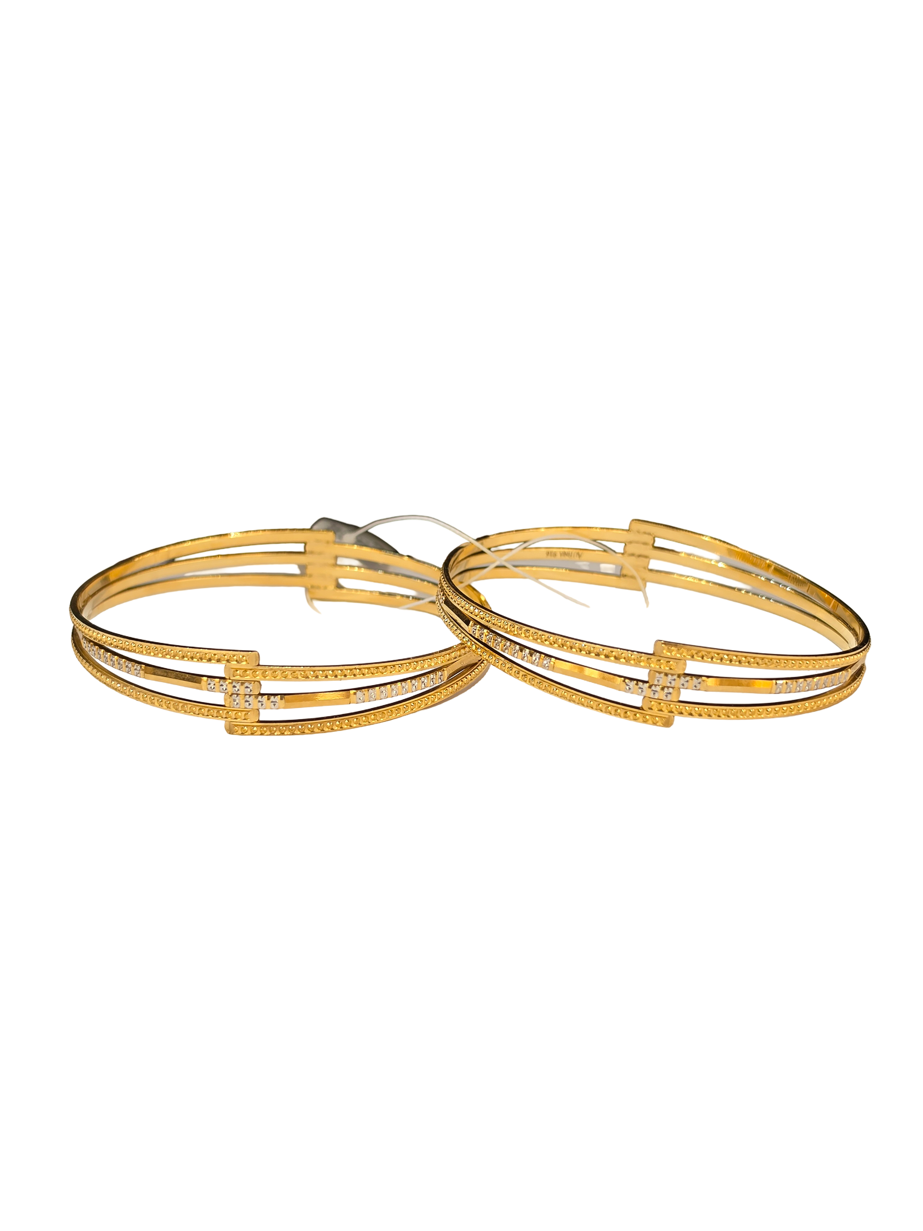 22K Gold Two-tone Designer Ladies Bangles