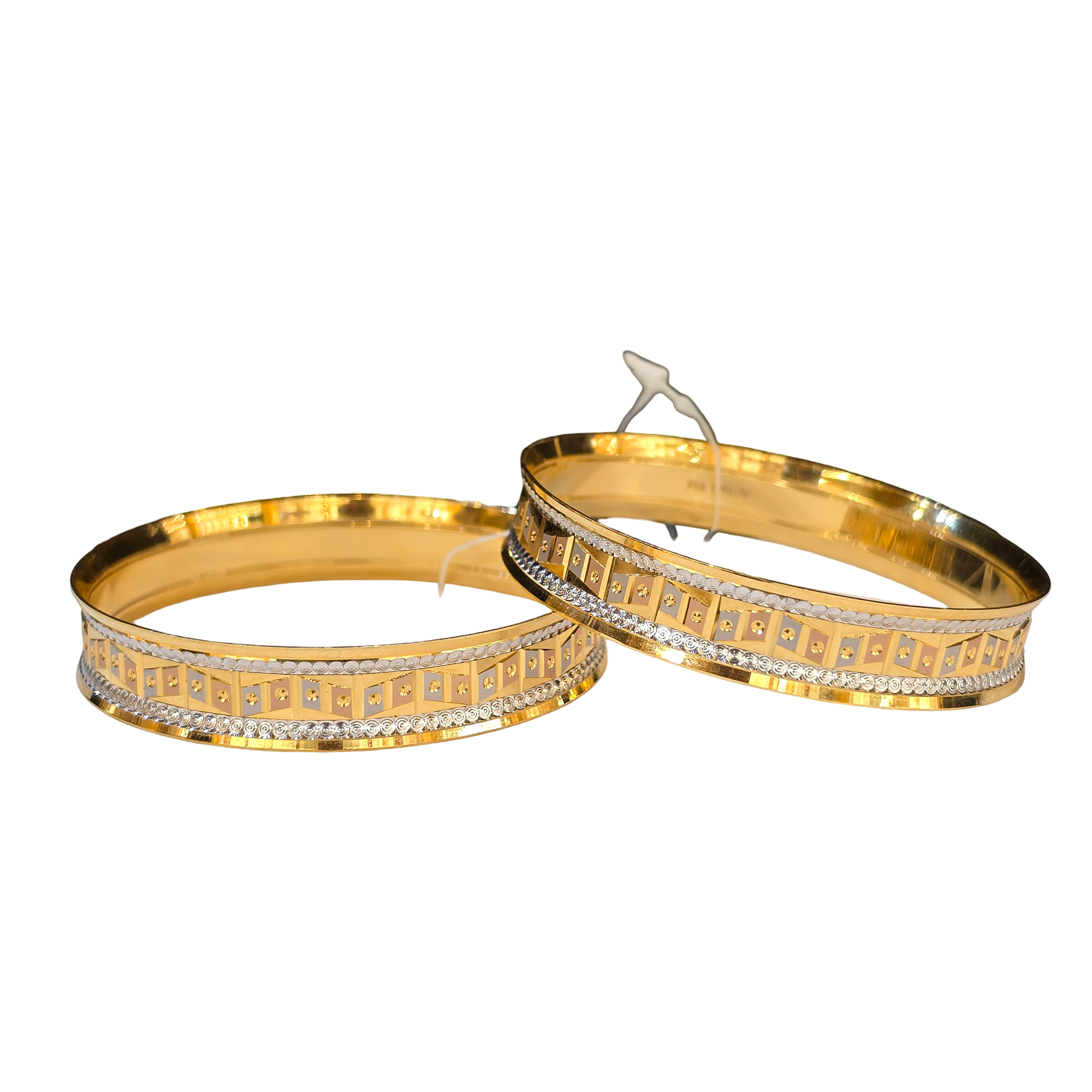 22K Gold Tri-tone Designer Ladies Bangles
