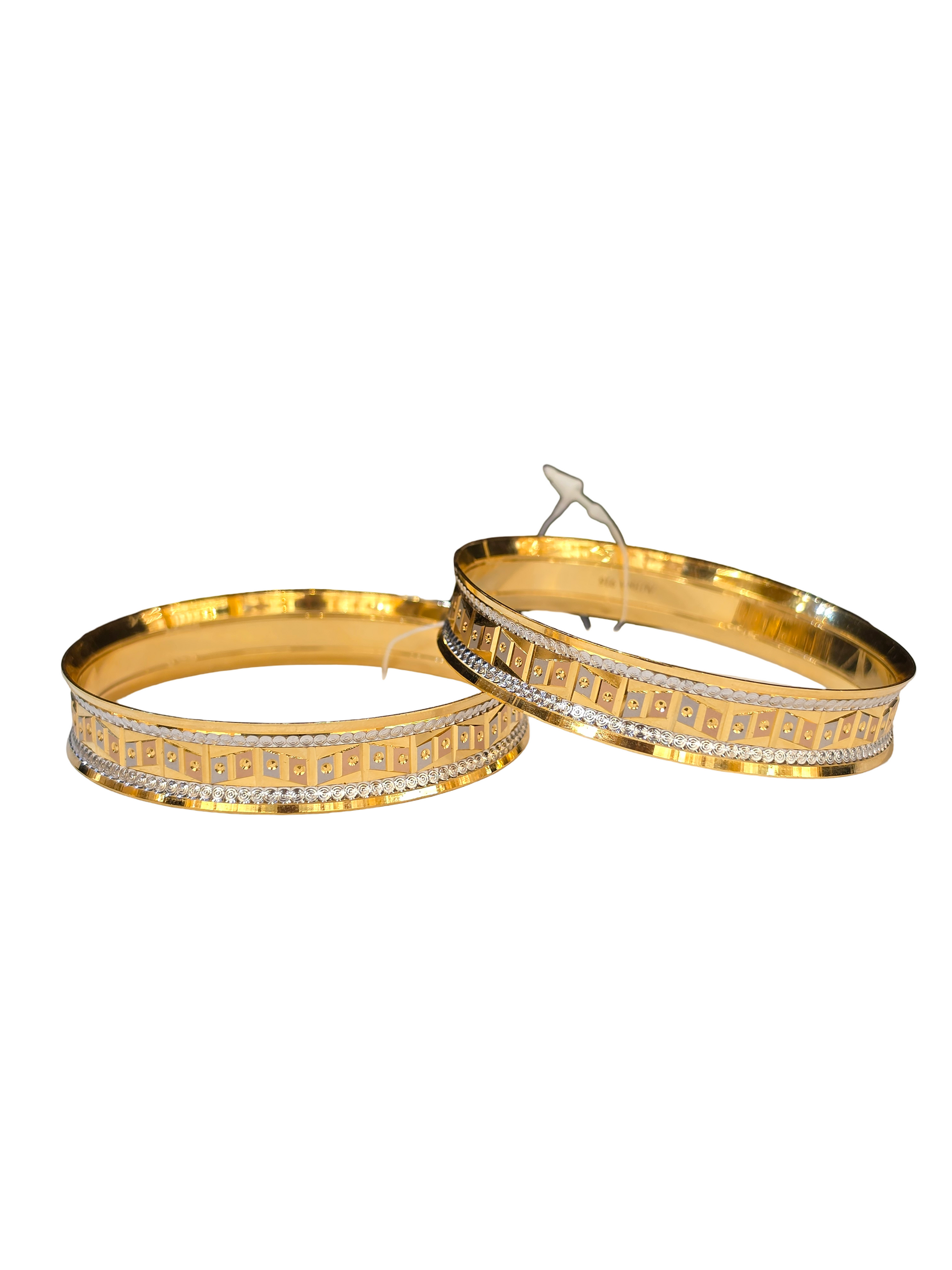 22K Gold Tri-tone Designer Ladies Bangles