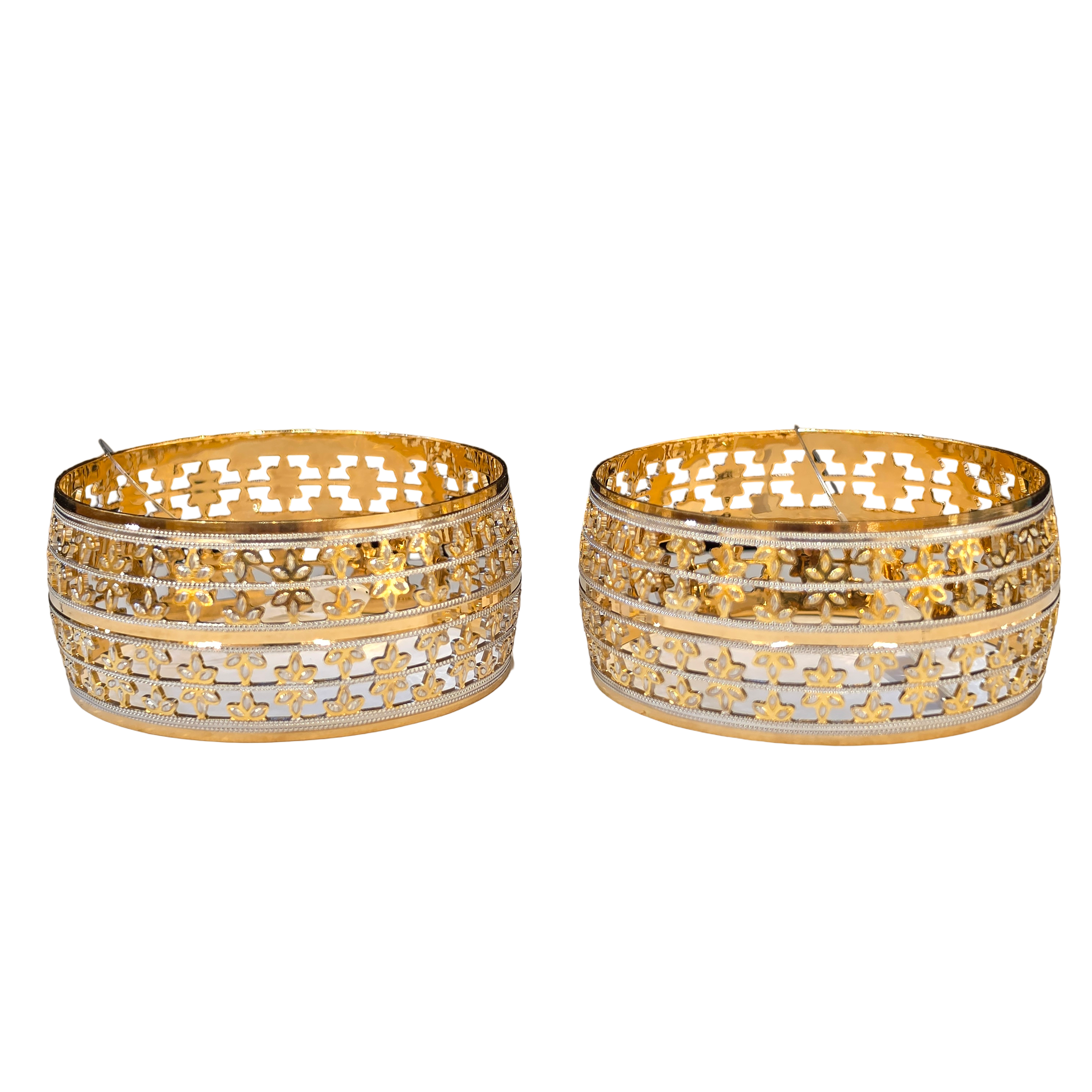 22K Gold Two-tone Designer Ladies Bangles