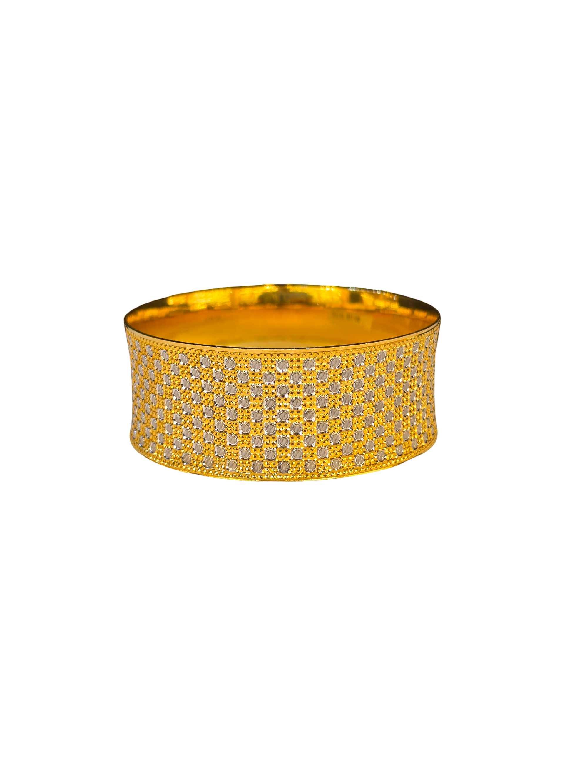 22K Gold Two-tone Designer Ladies Single Bangle