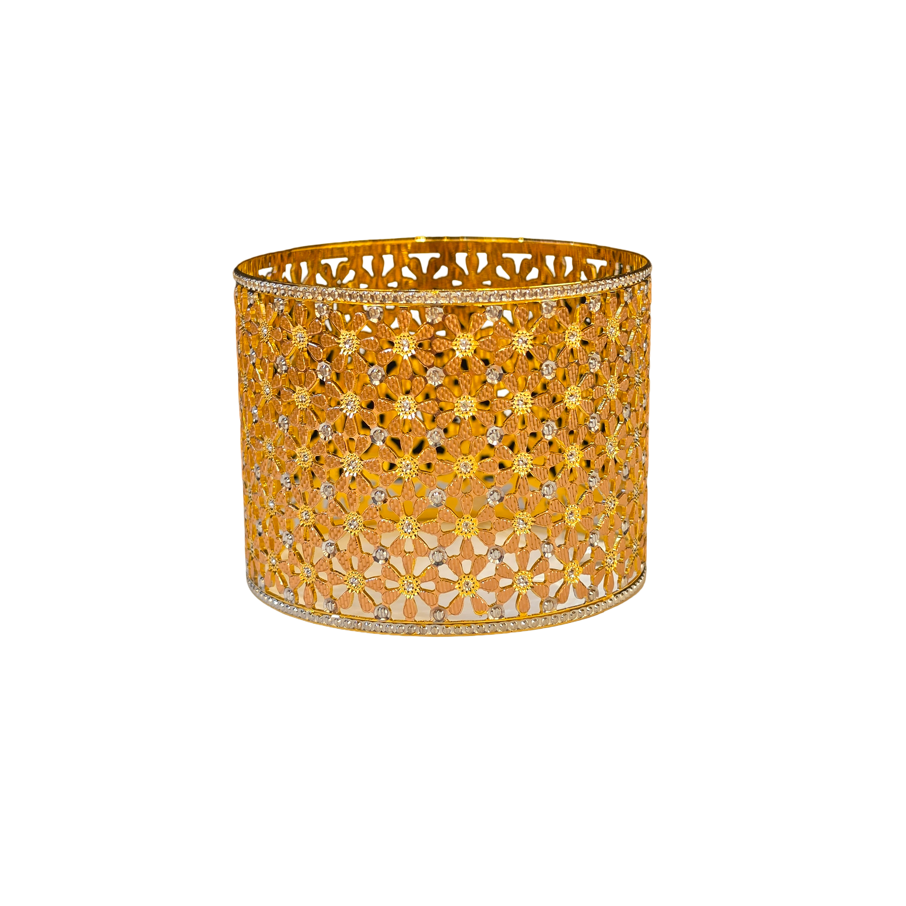 22K Gold Tri-tone Designer Ladies Single Bangle
