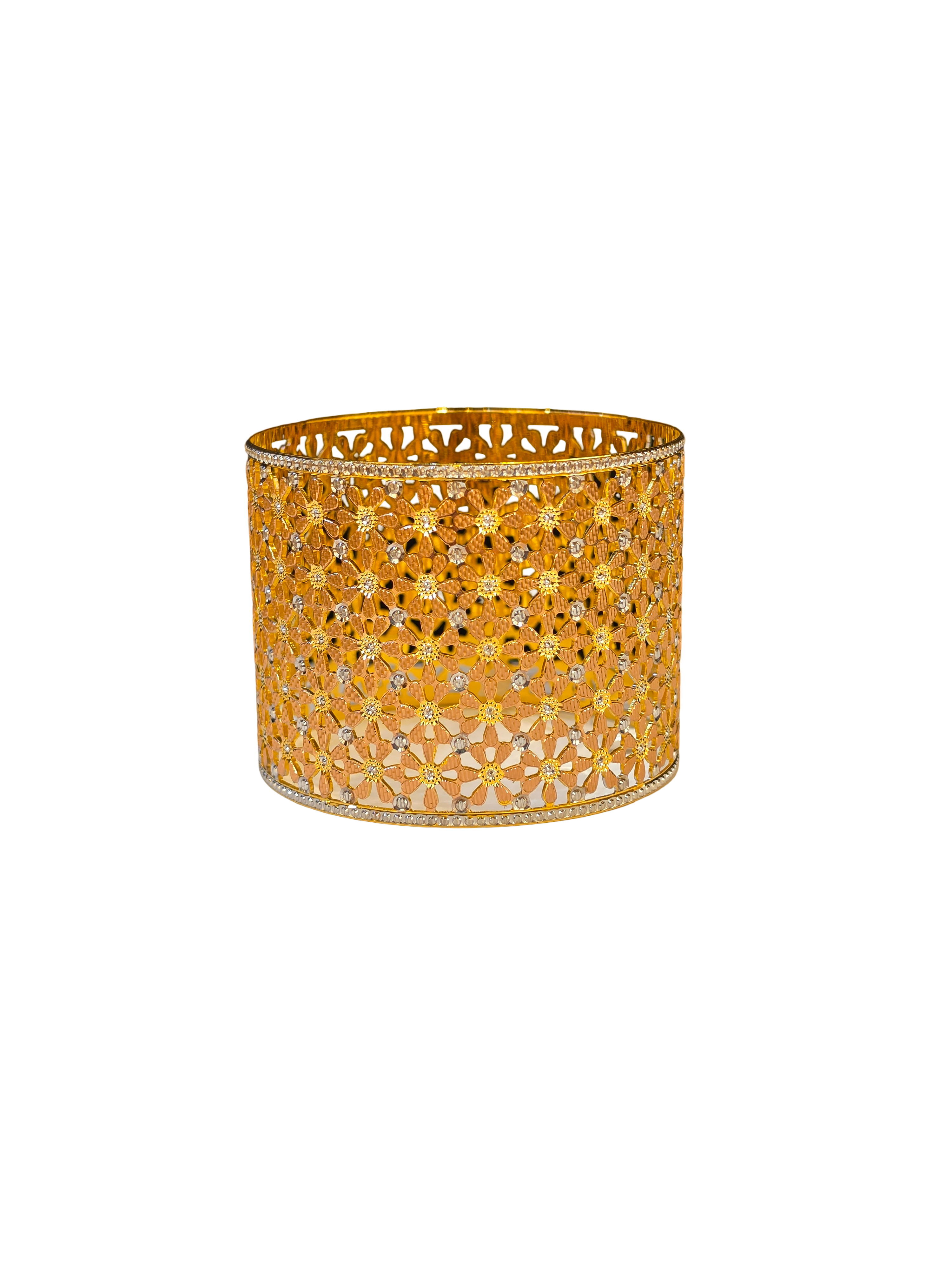 22K Gold Tri-tone Designer Ladies Single Bangle