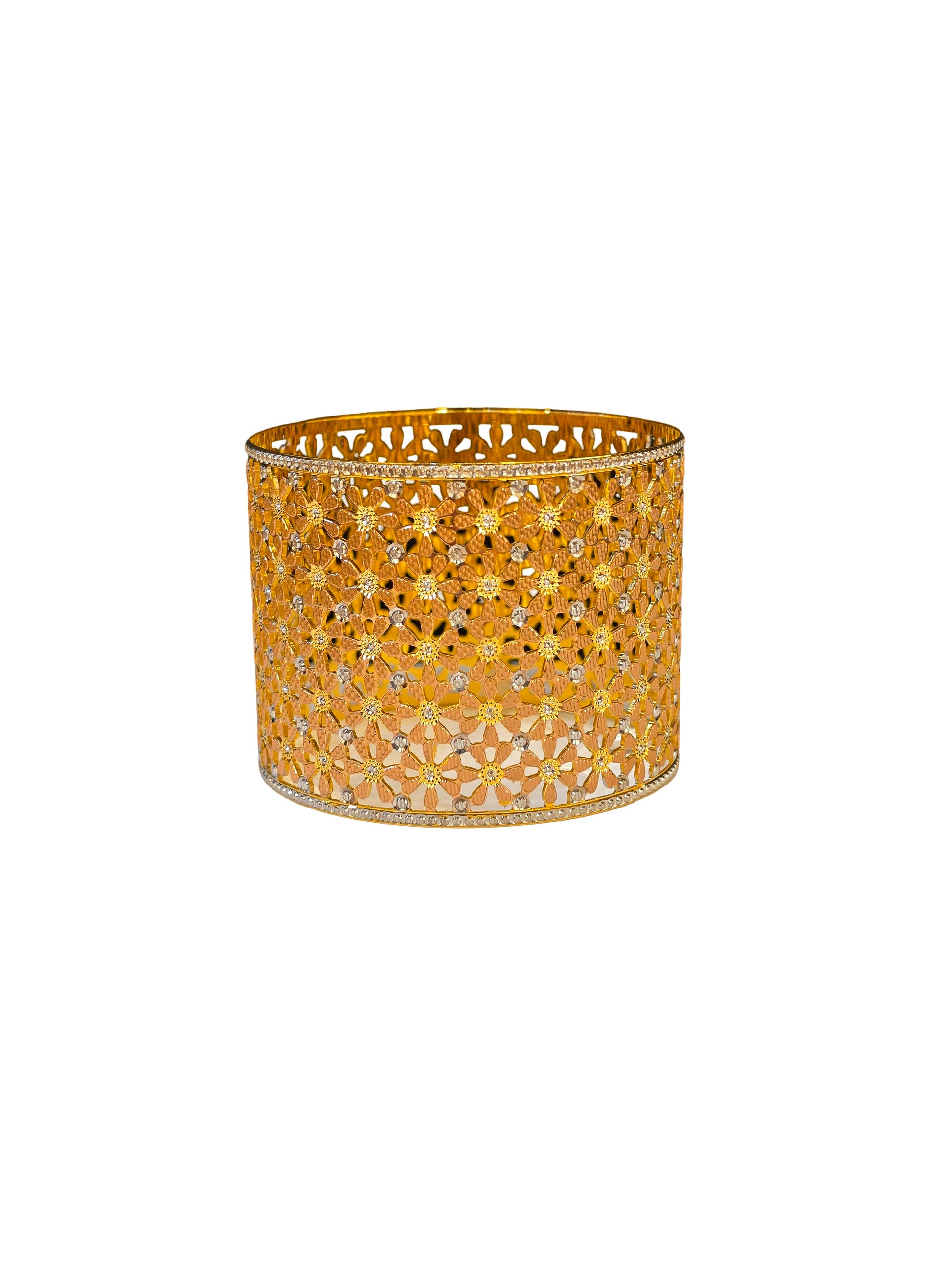 22K Gold Tri-tone Designer Ladies Single Bangle