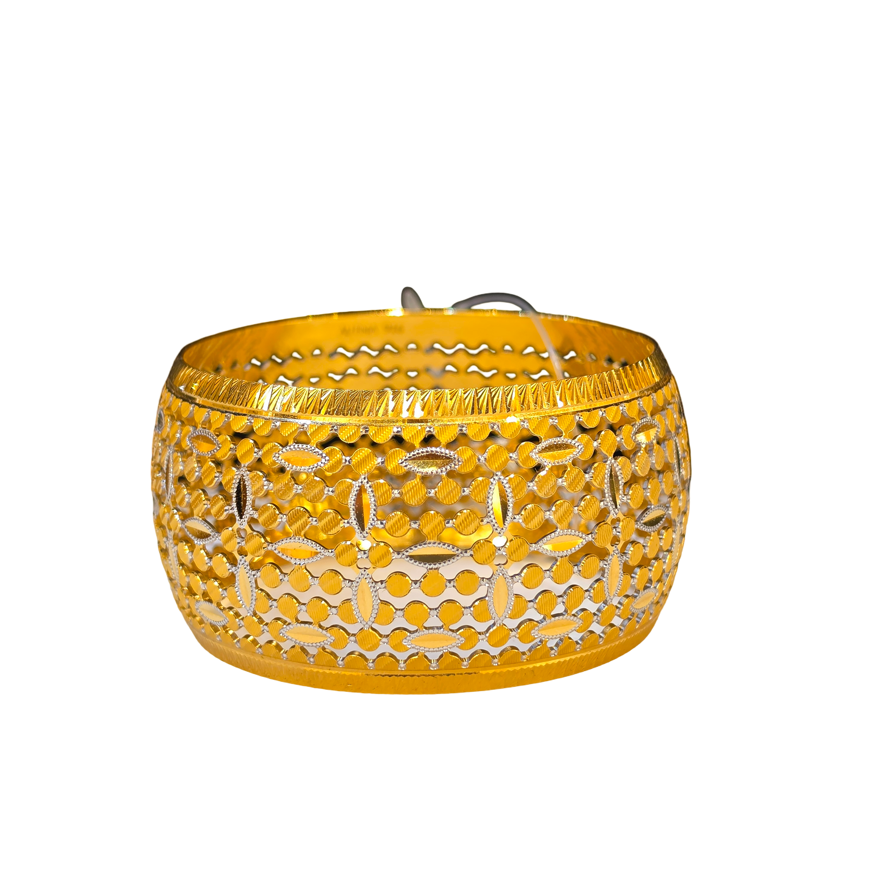 22K Gold Two-tone Designer Ladies Single Bangle