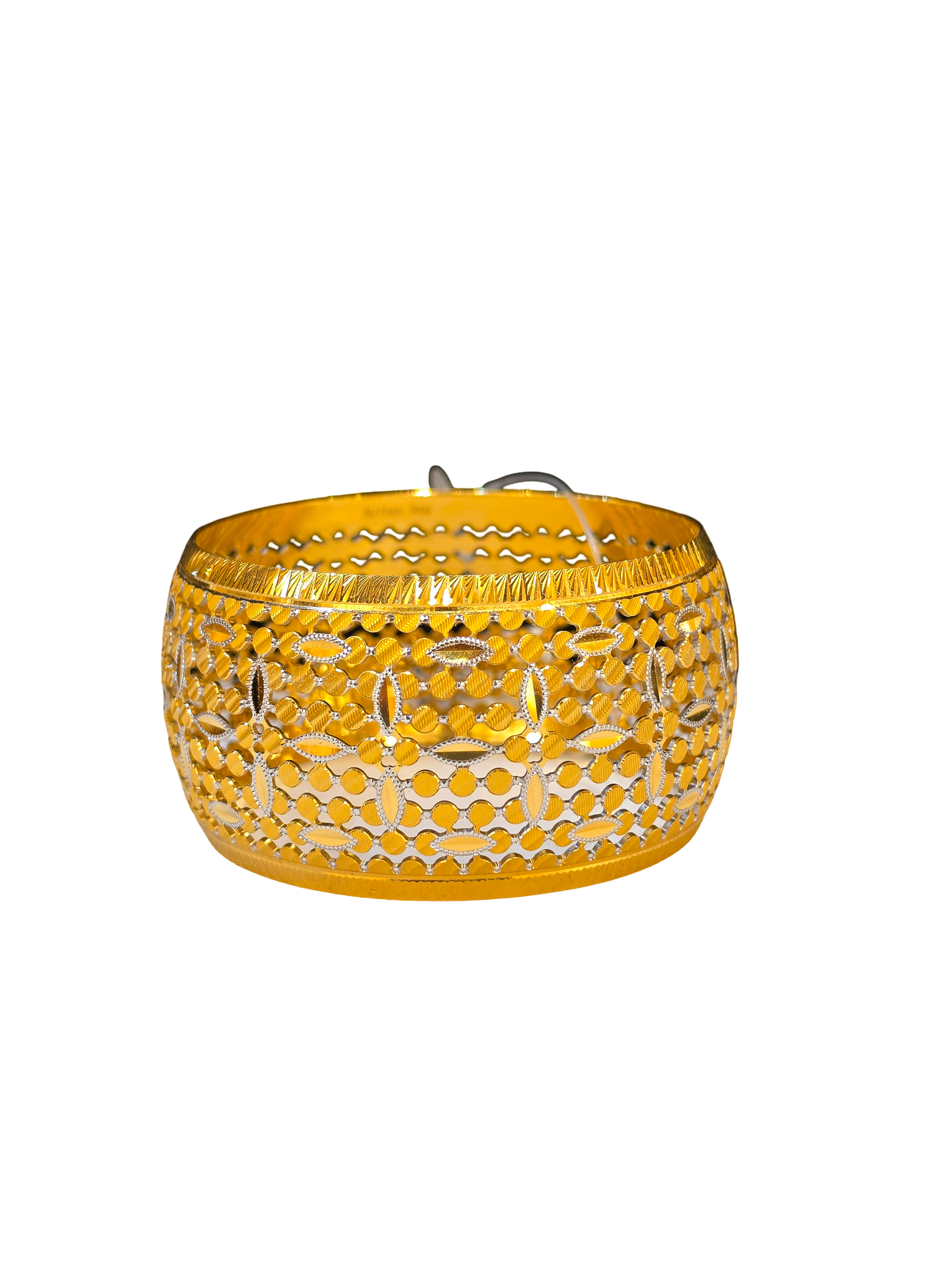 22K Gold Two-tone Designer Ladies Single Bangle