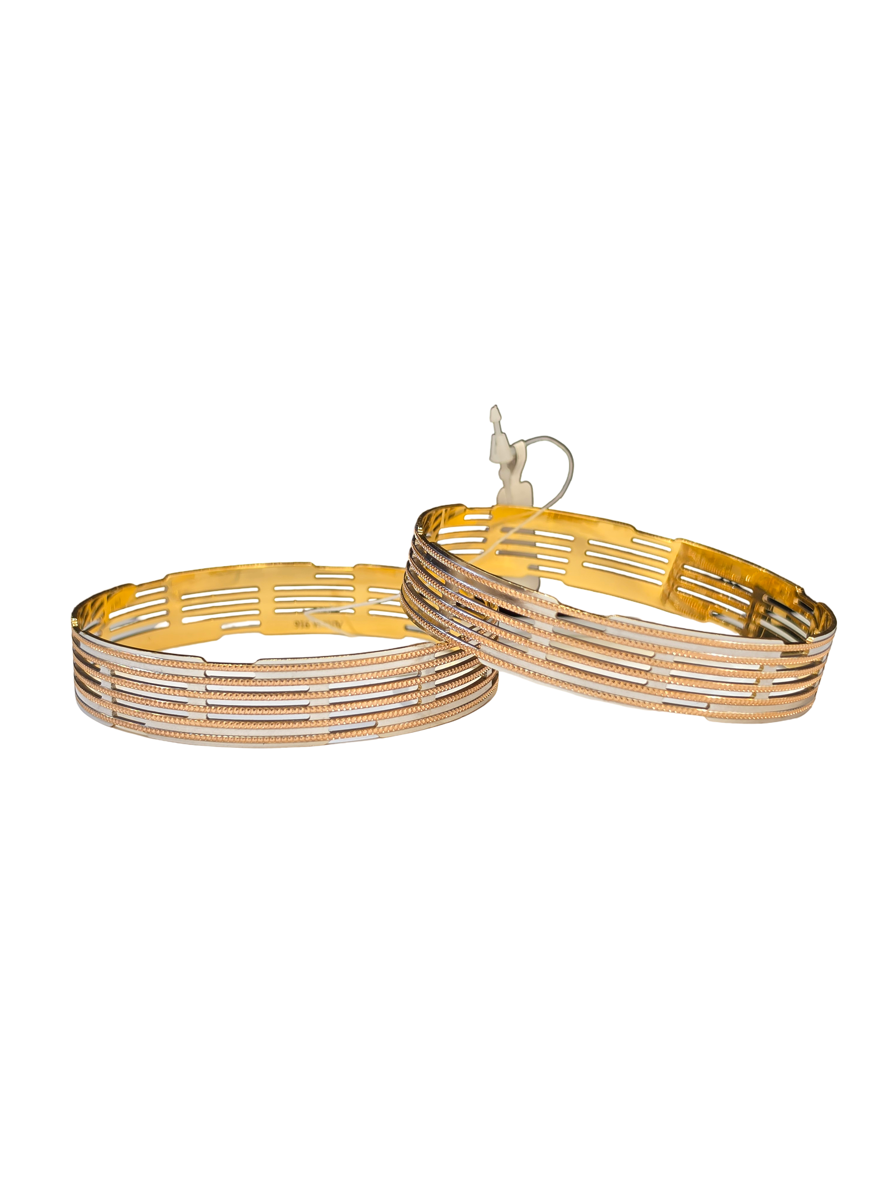 22K Gold Tri-tone Designer Ladies Bangles