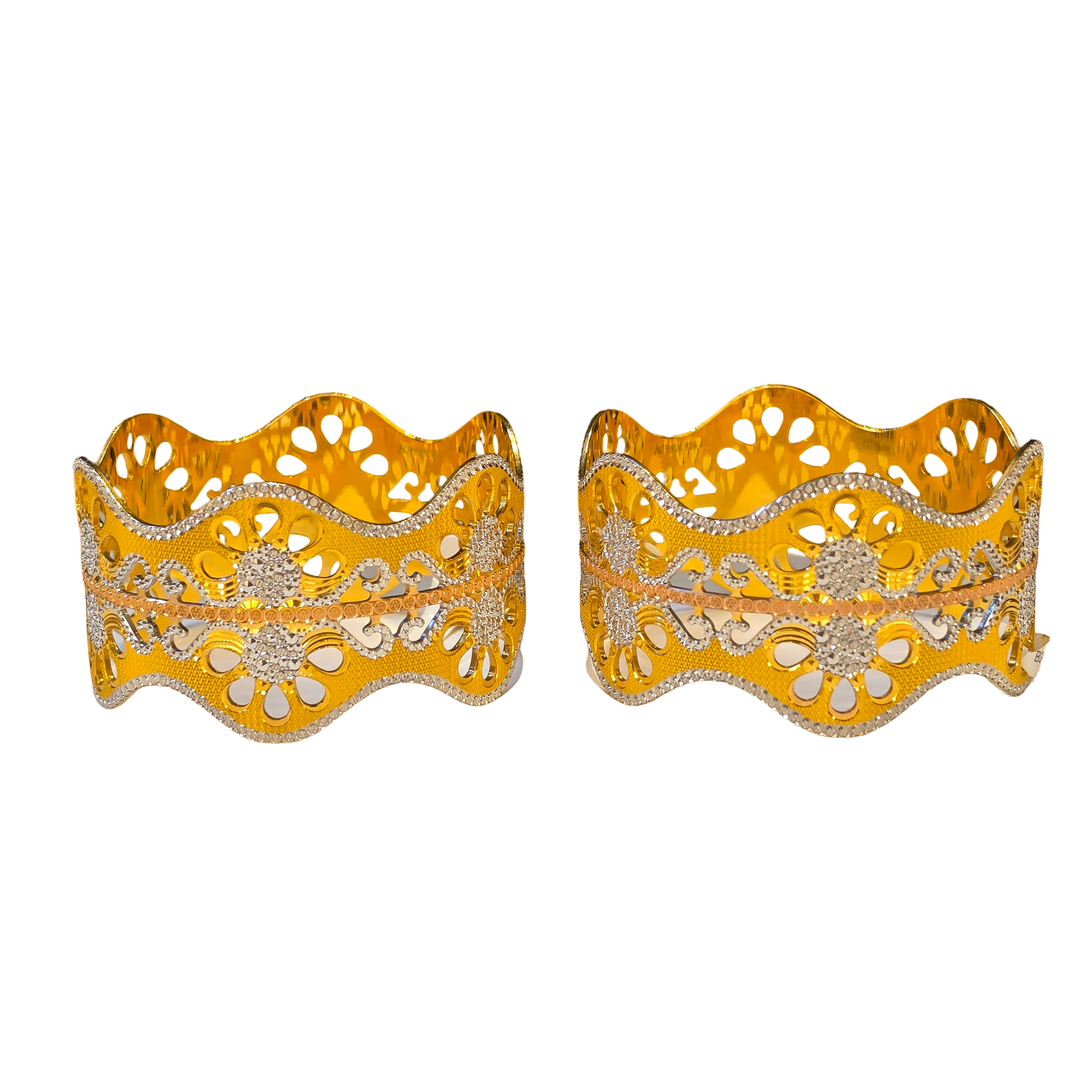 22K Gold Tri-tone Designer Ladies Bangles