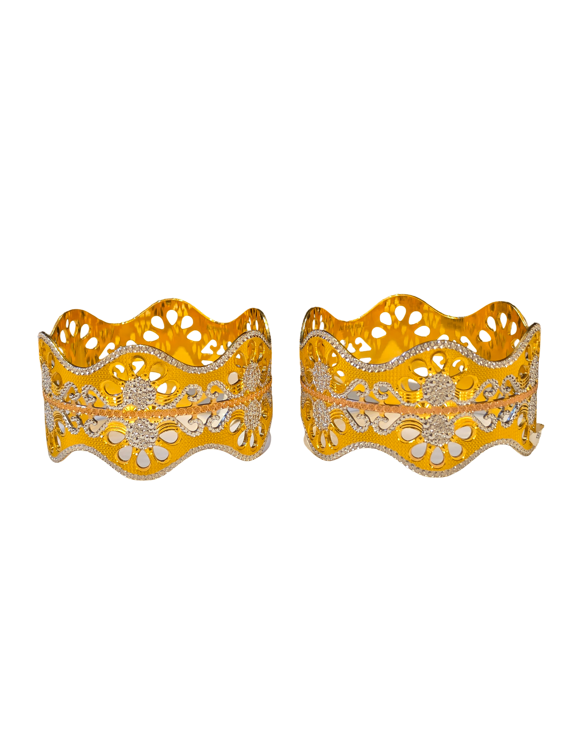 22K Gold Tri-tone Designer Ladies Bangles