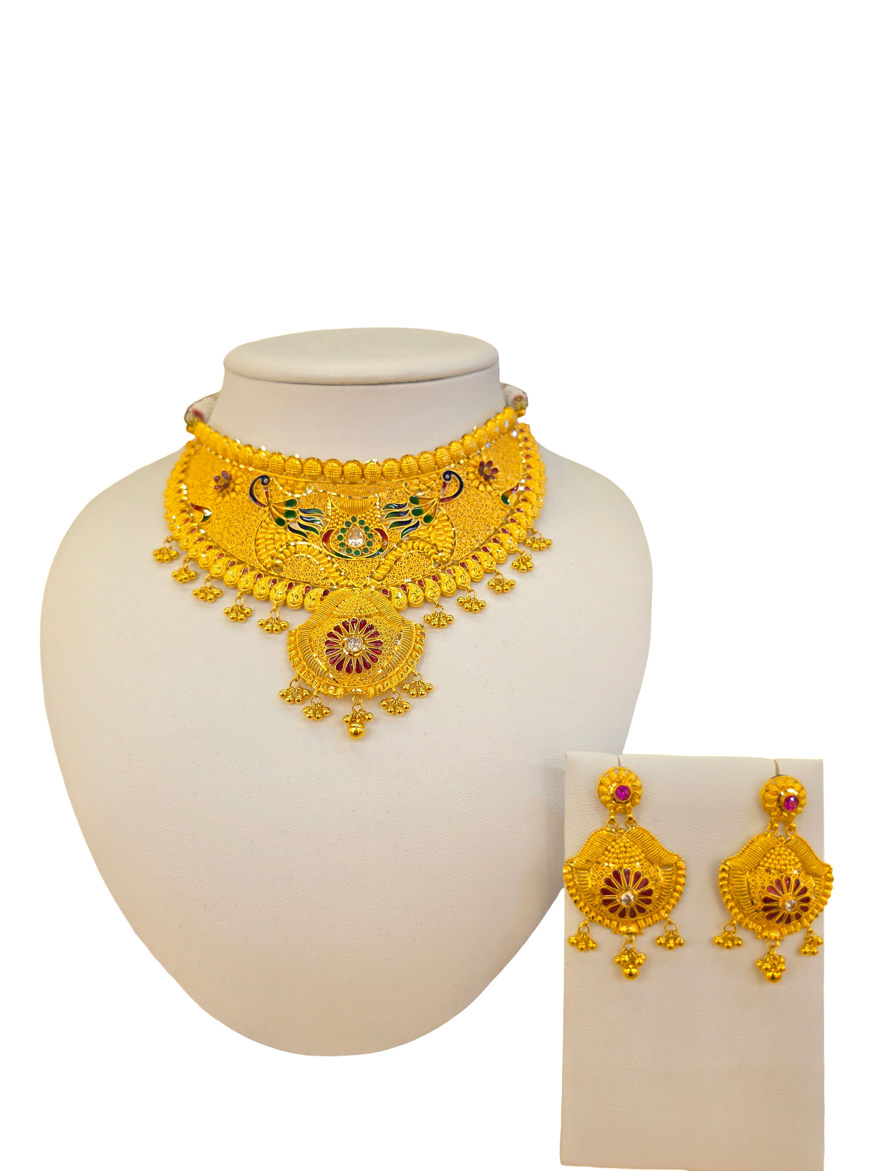22K Gold Meena Designer Bridal Set