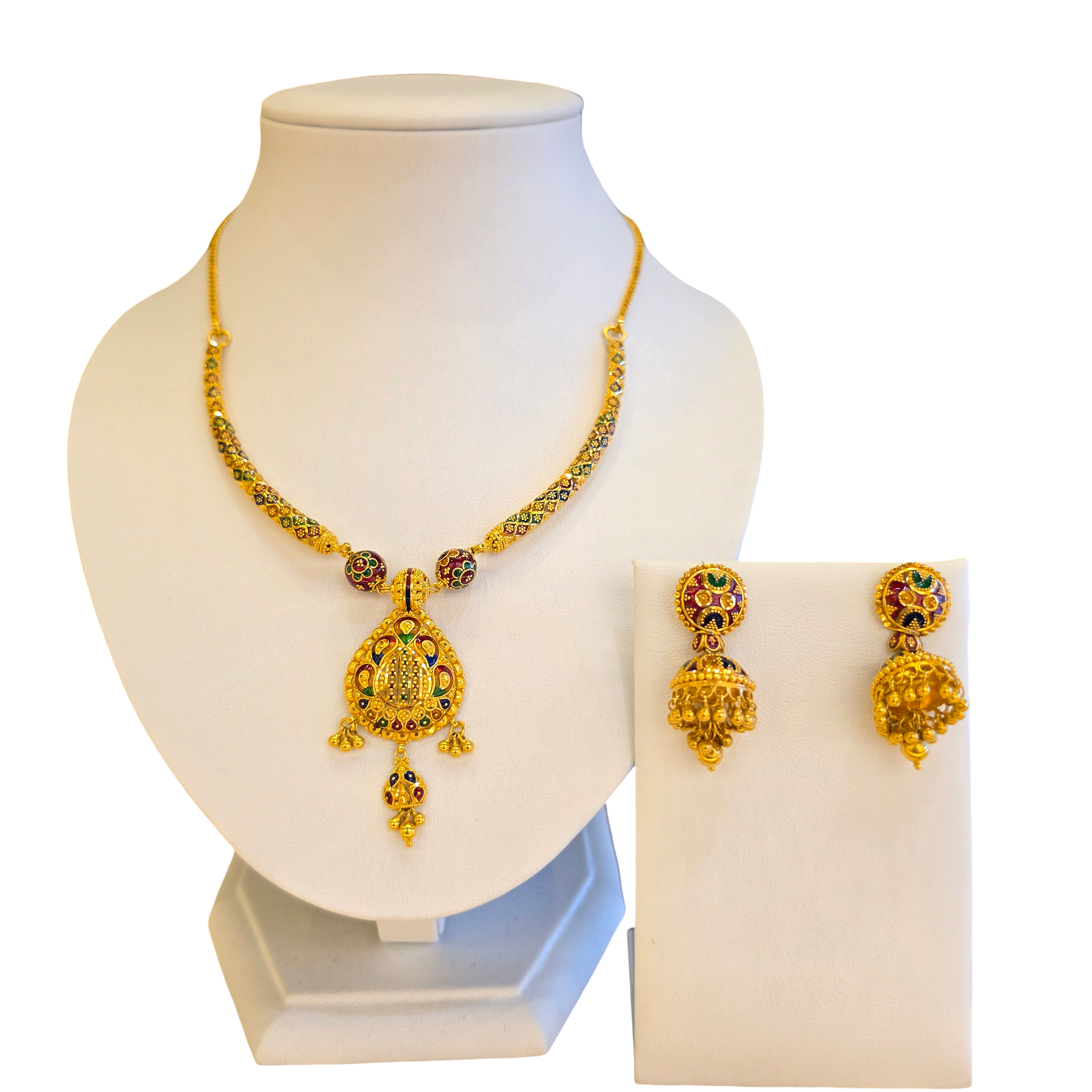 22K Gold Meena Designer Set