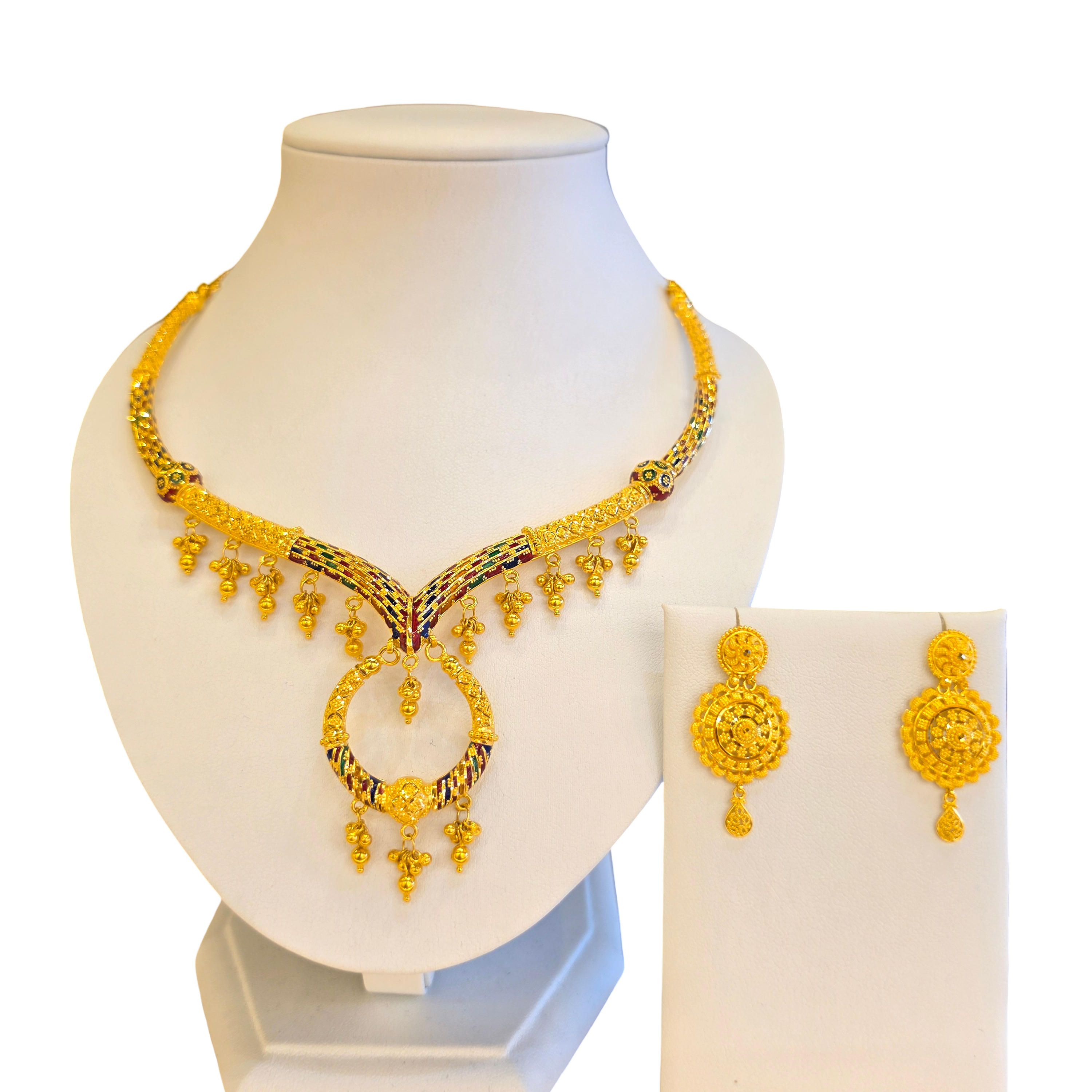 22K Gold Meena Designer Set
