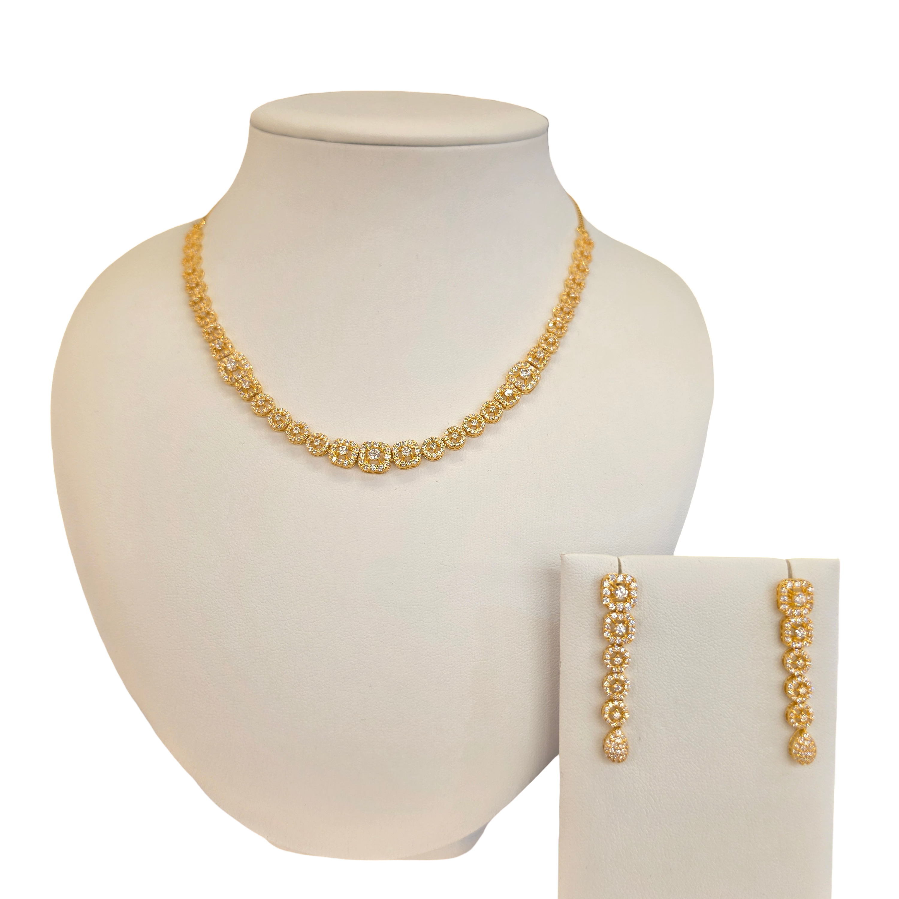 22K Gold CZ Designer Set