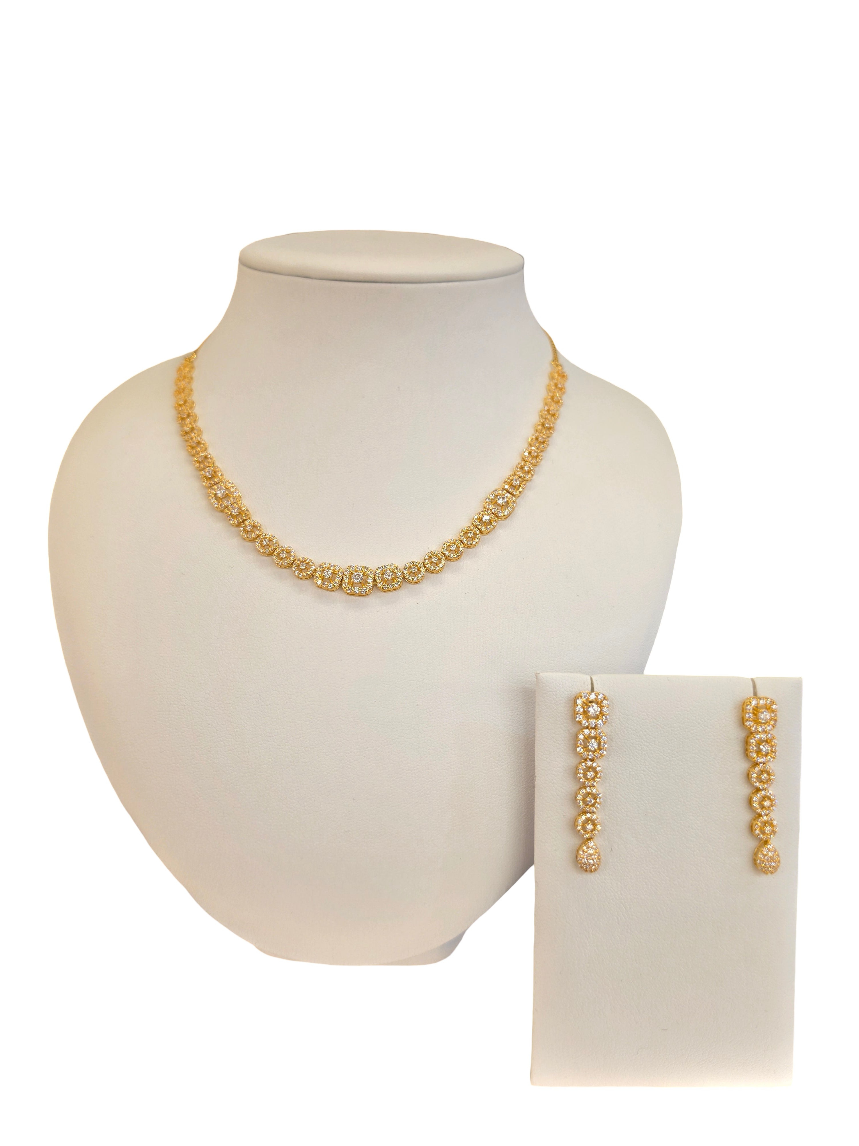 22K Gold CZ Designer Set