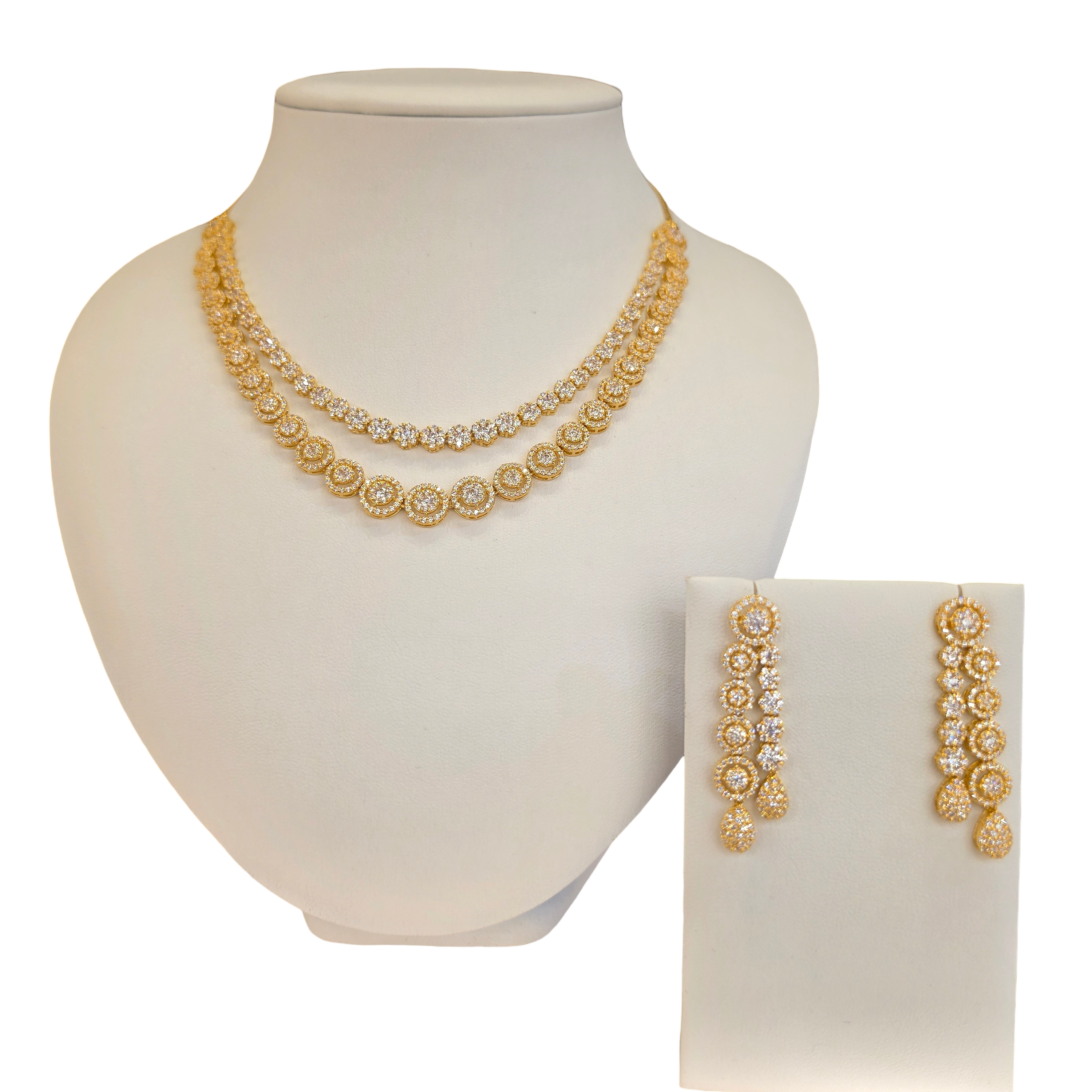 22K Gold CZ Designer Set