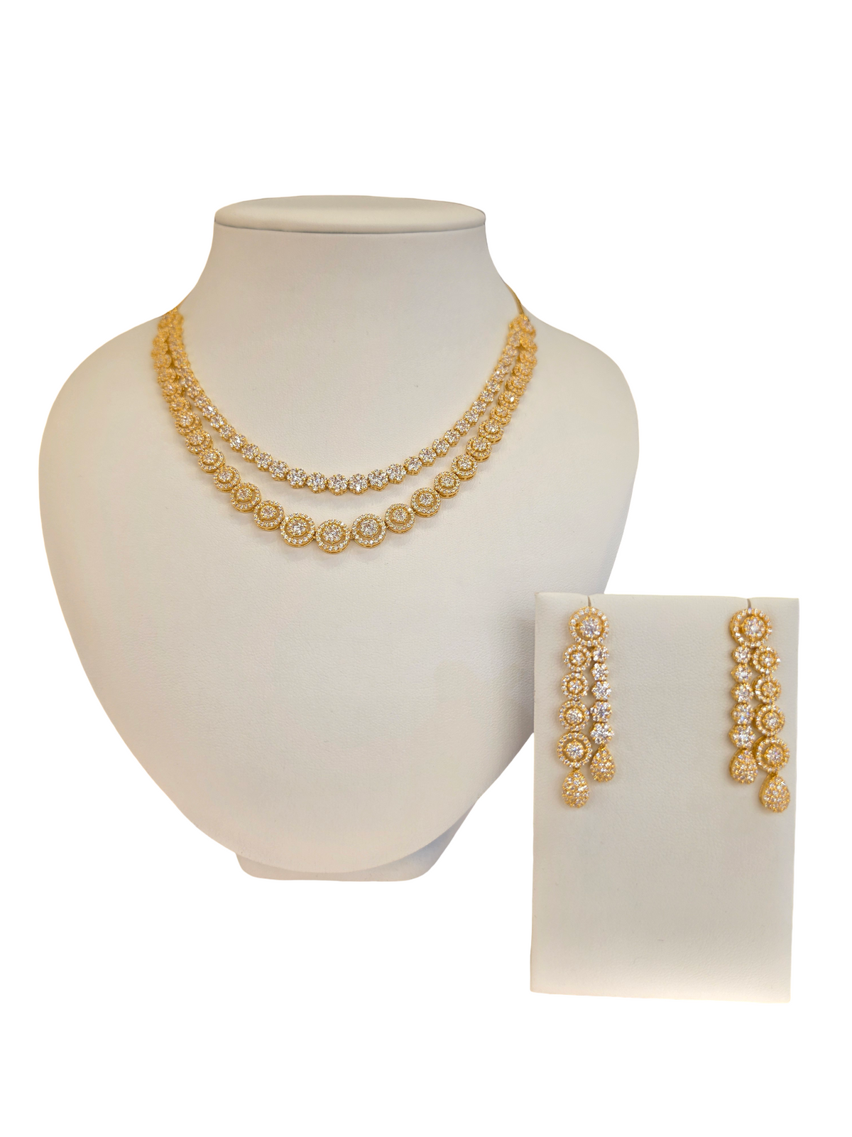 22K Gold CZ Designer Set