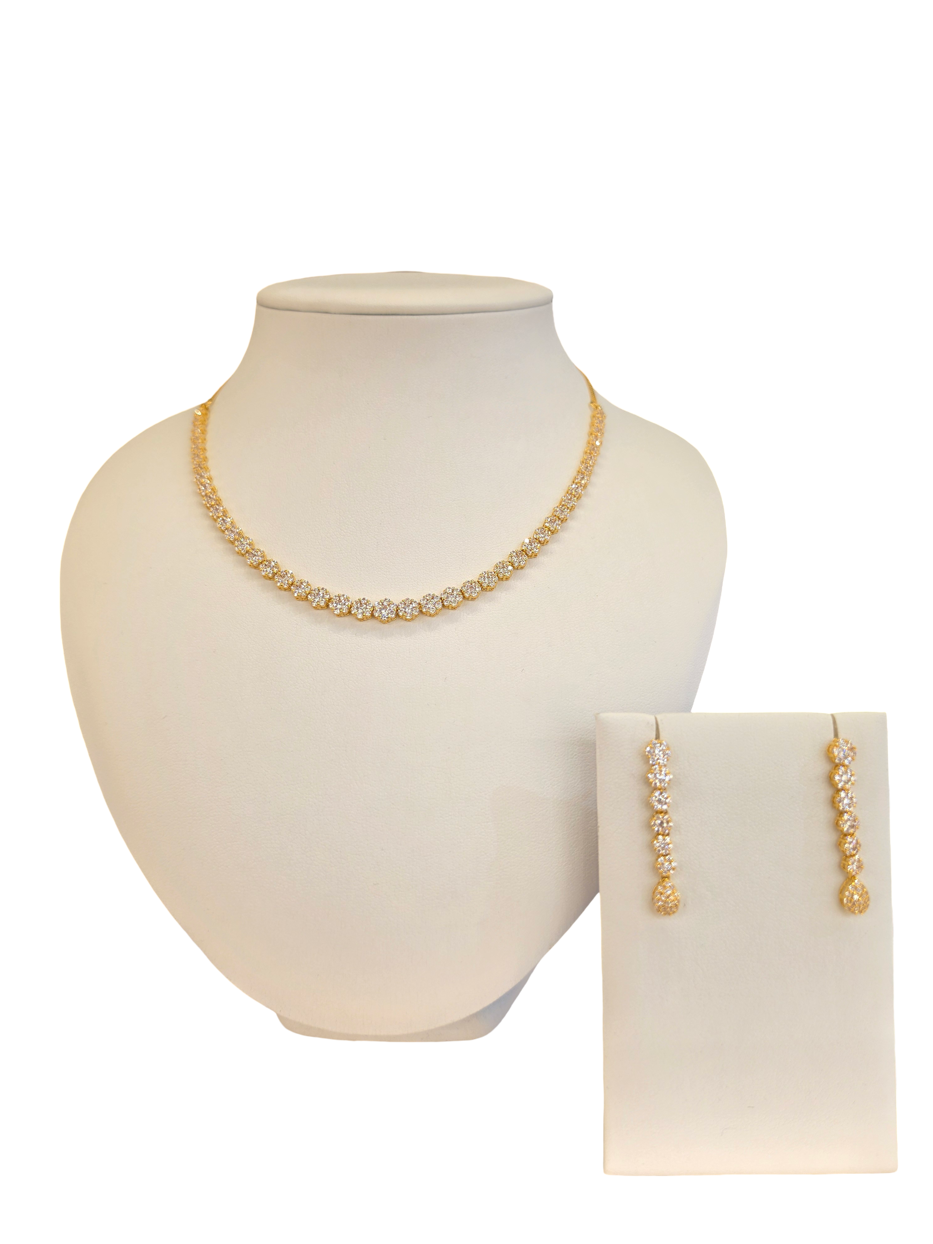 22K Gold CZ Designer Set