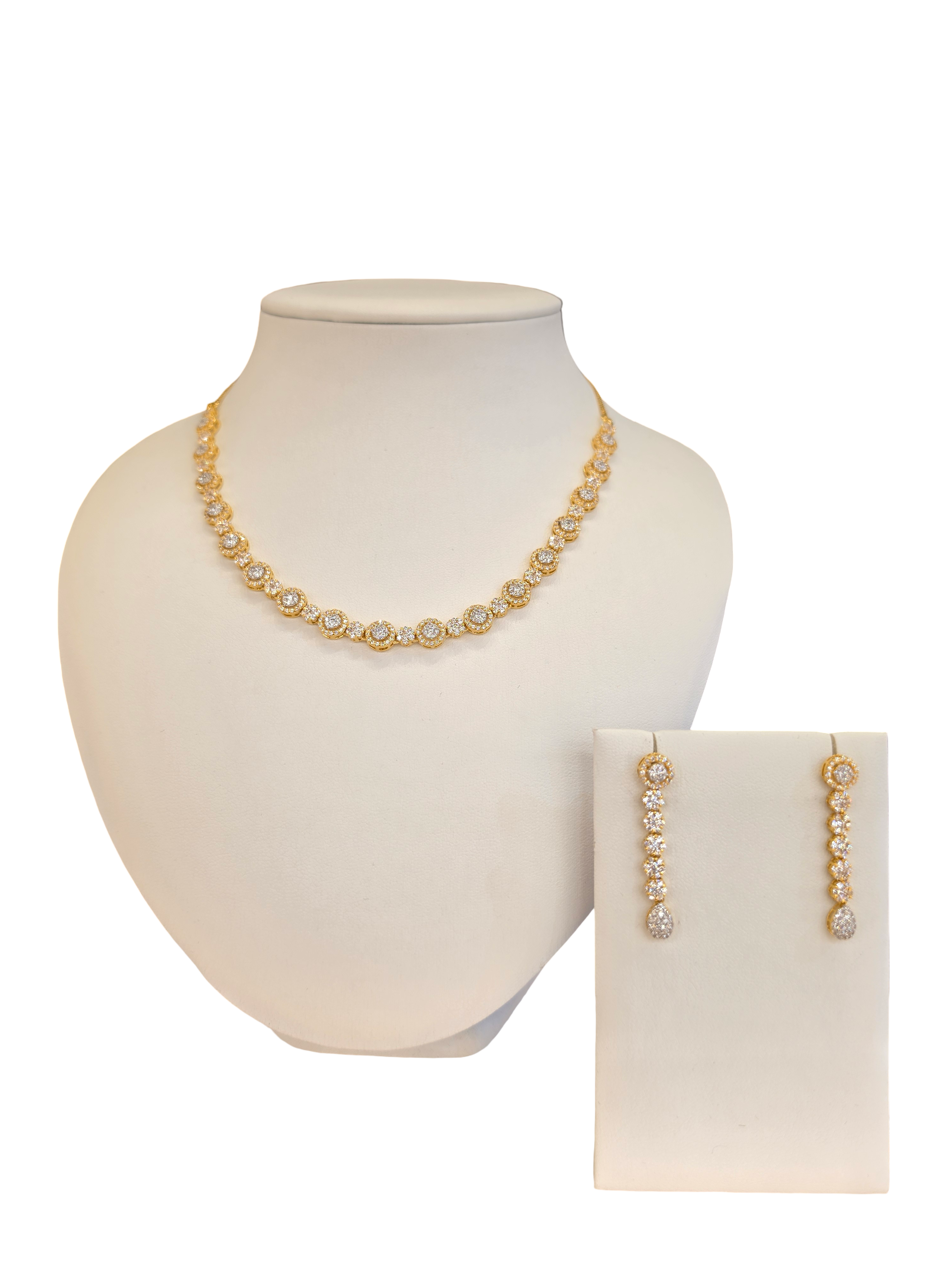 22K Gold CZ Designer Set