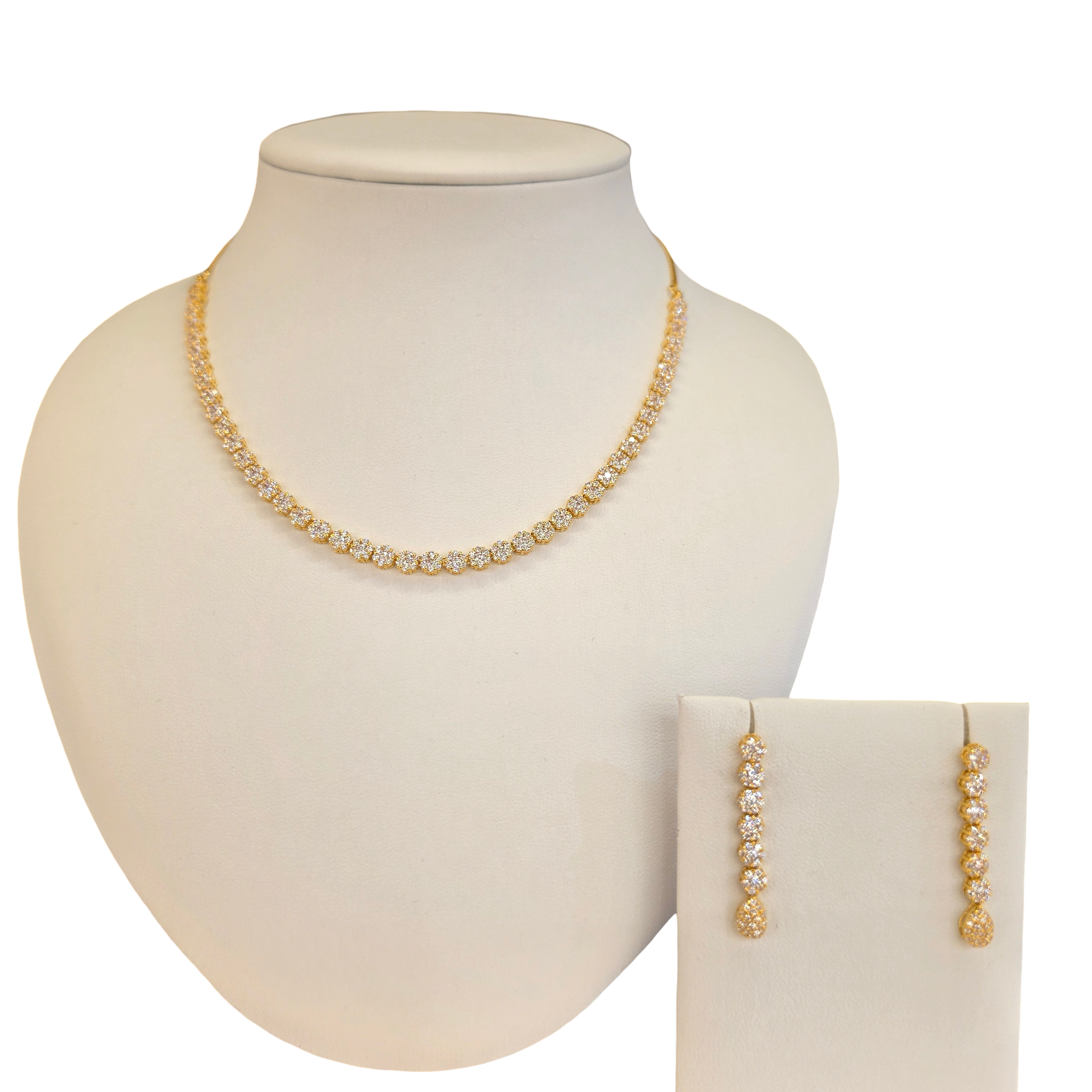 22K Gold CZ Designer Set