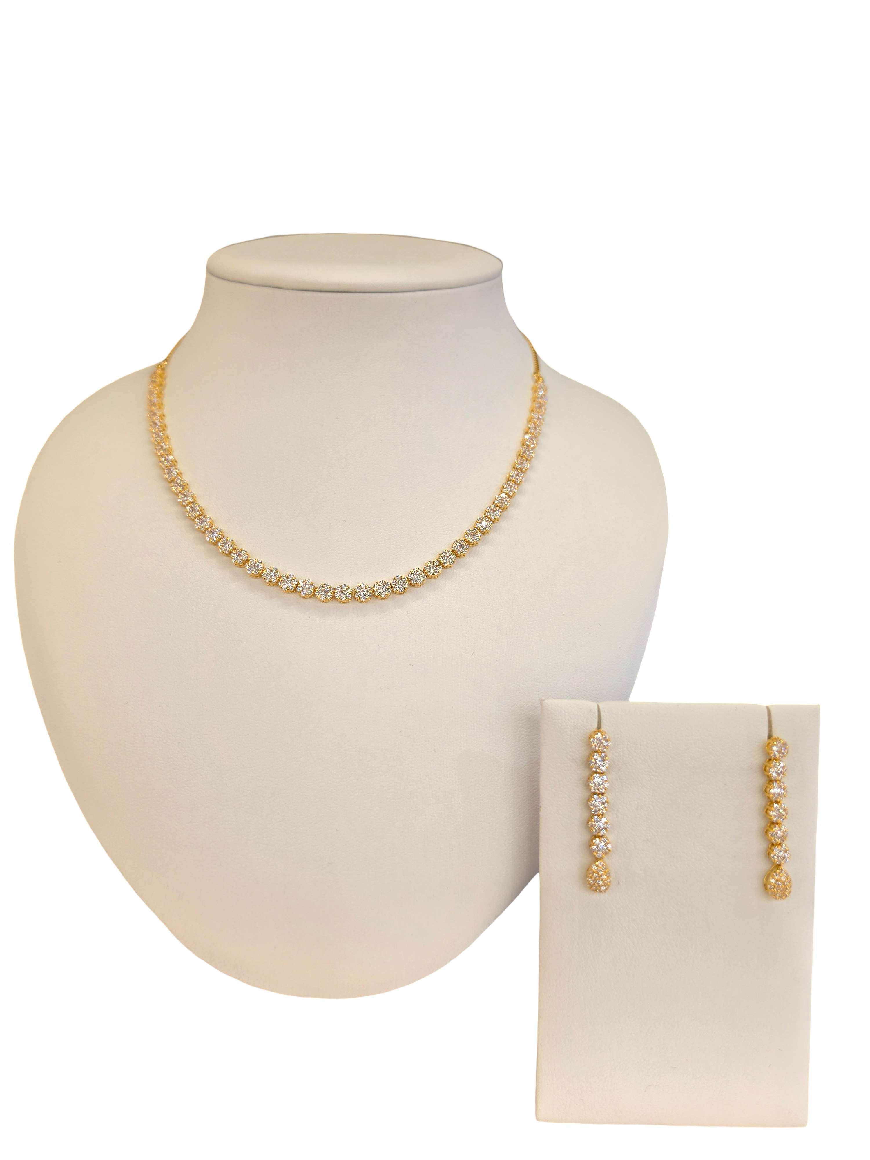 22K Gold CZ Designer Set