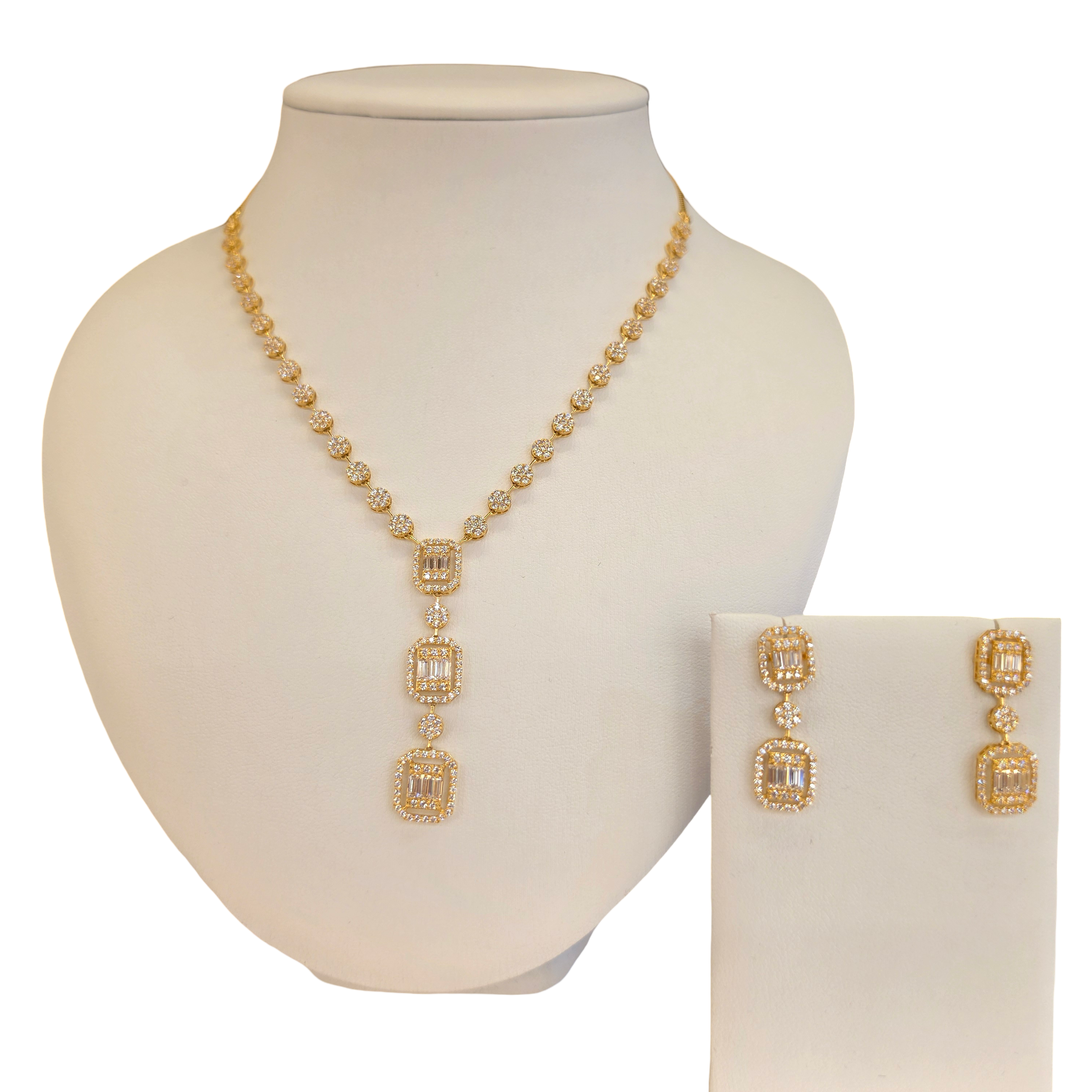 22K Gold CZ Designer Set