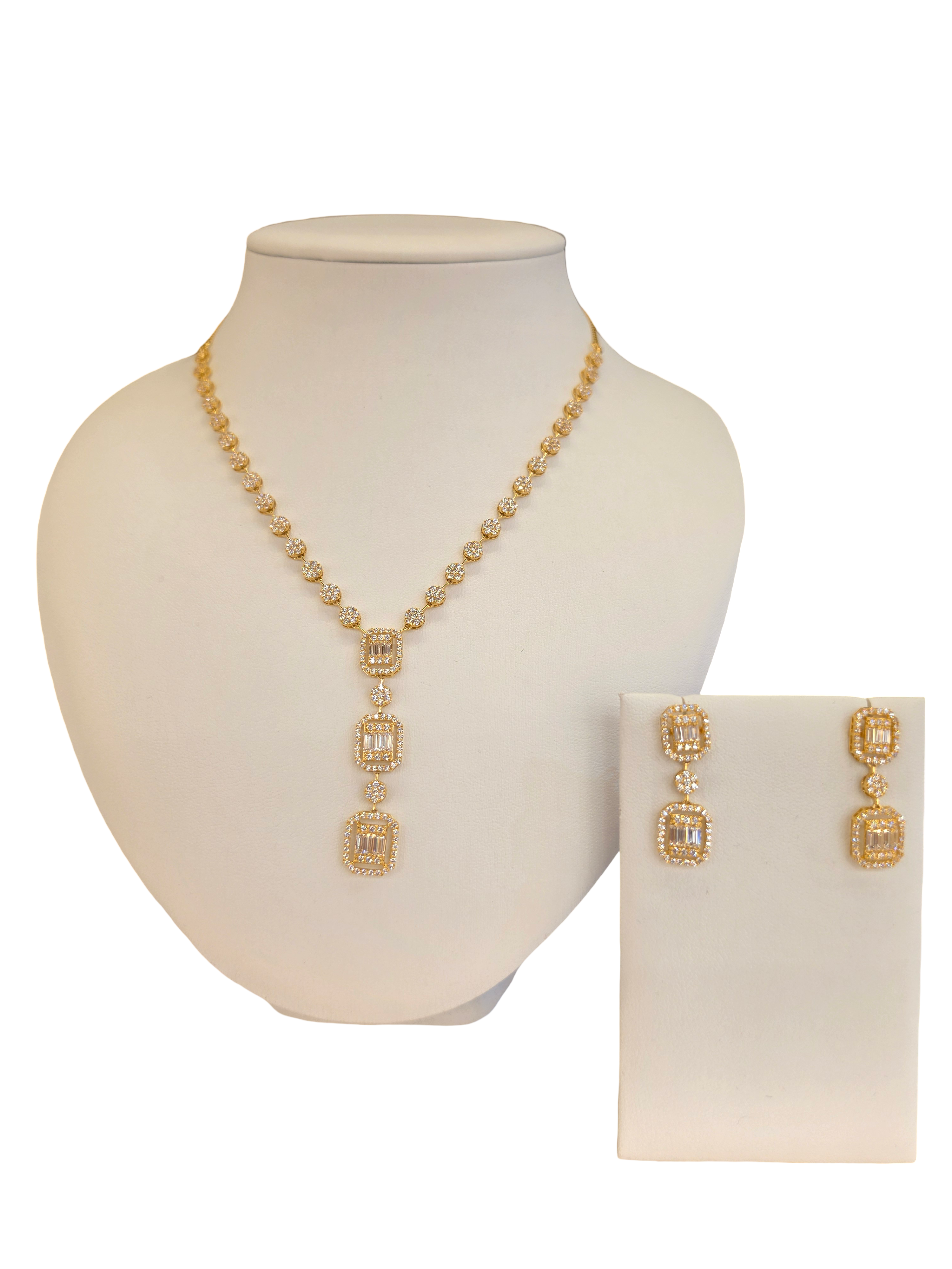 22K Gold CZ Designer Set