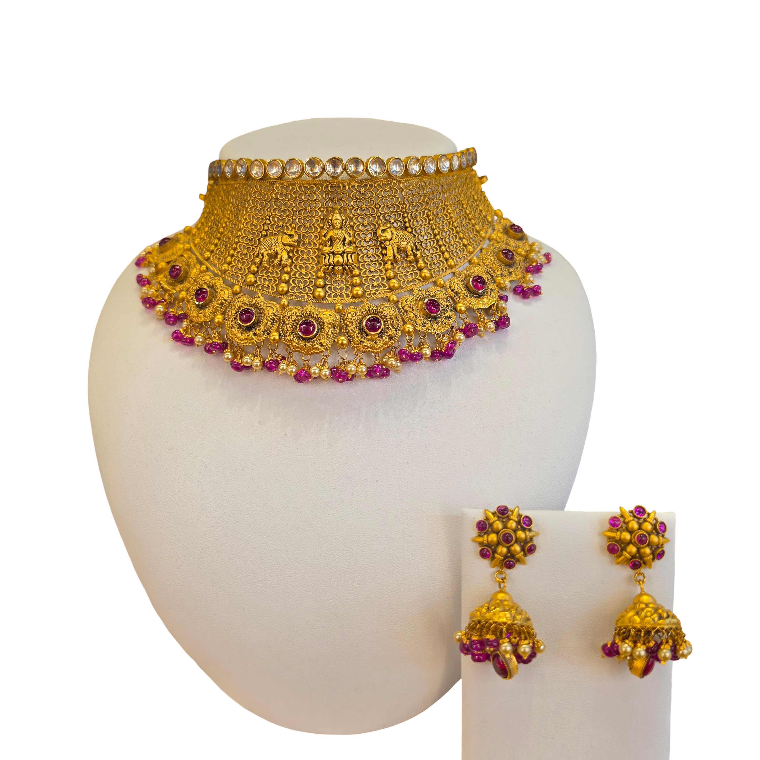22K Gold Designer Antique Bridal Set