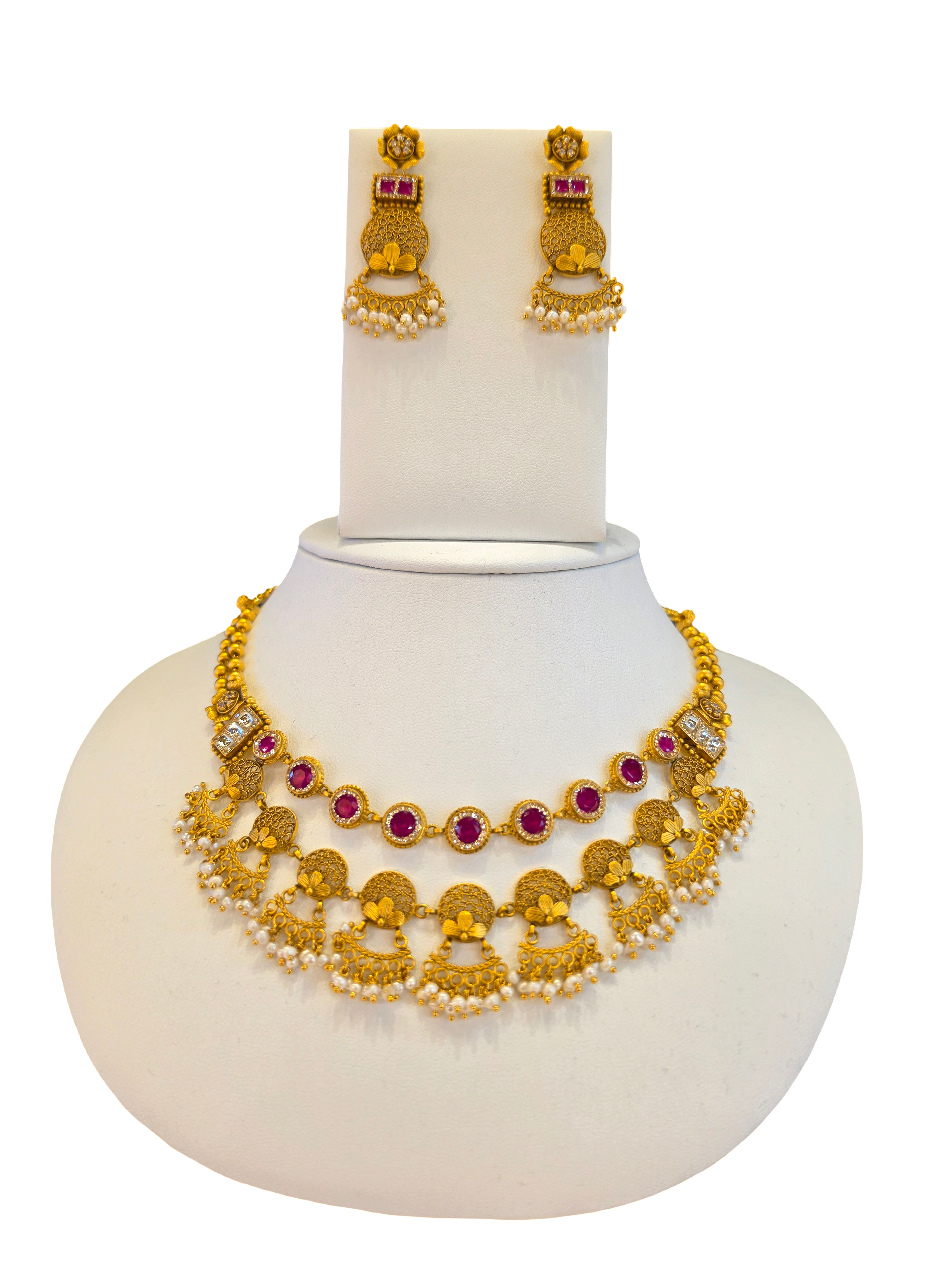 22K Gold Designer Antique Bridal Set