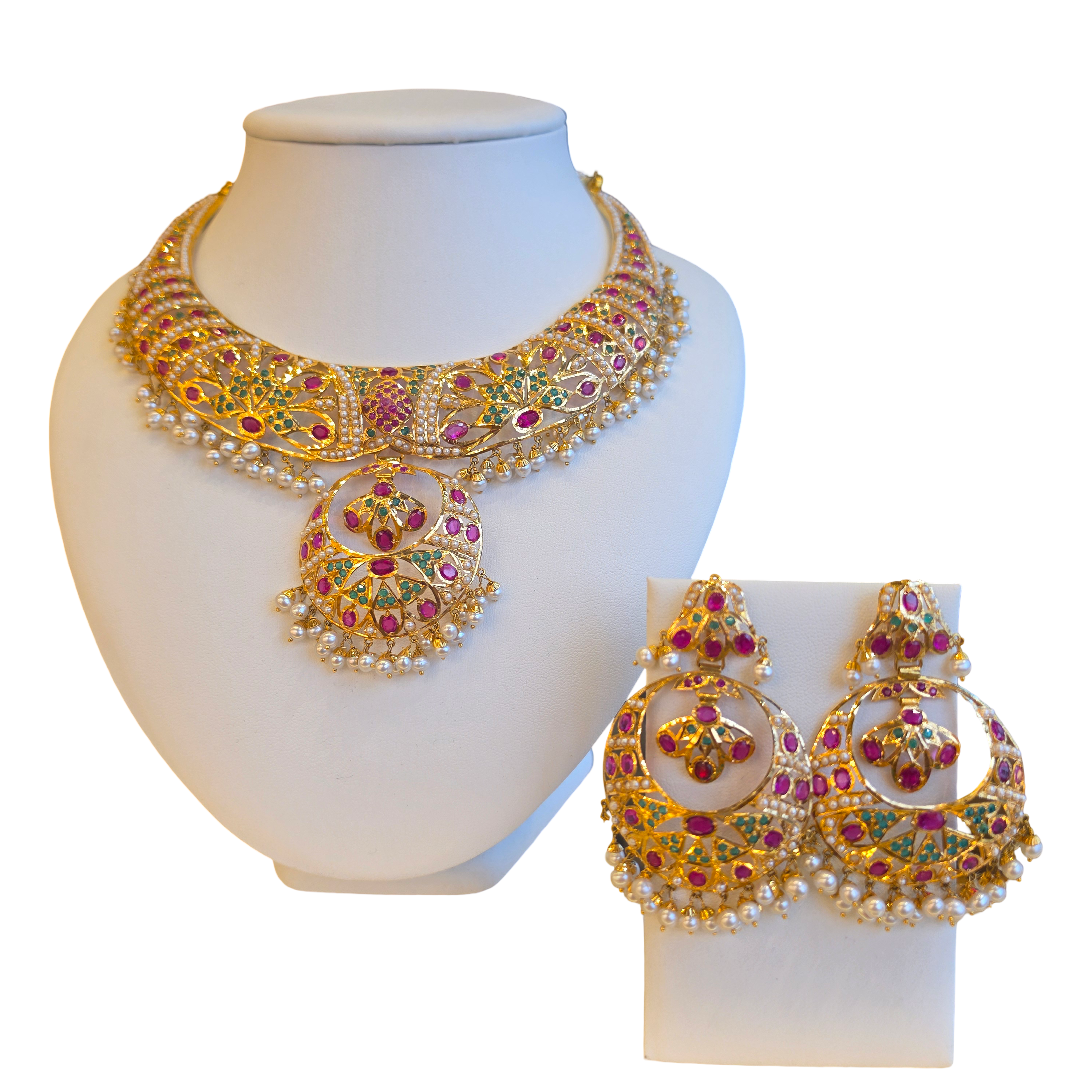 22K Gold Jadau Designer Bridal Set