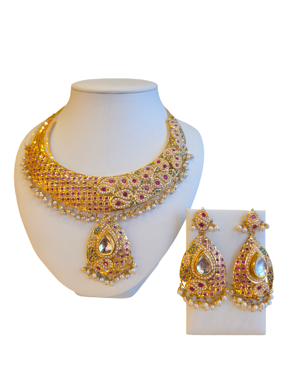 22K Gold Jadau Designer Bridal Set