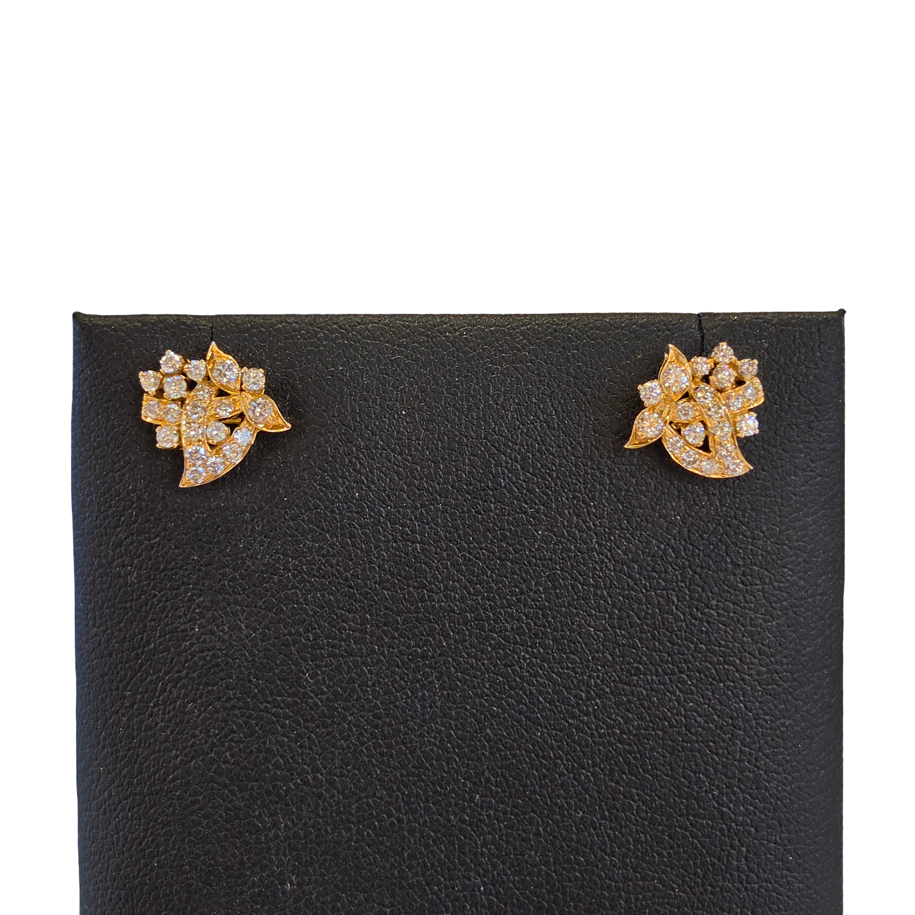 14K Gold Natural Diamond Earrings
