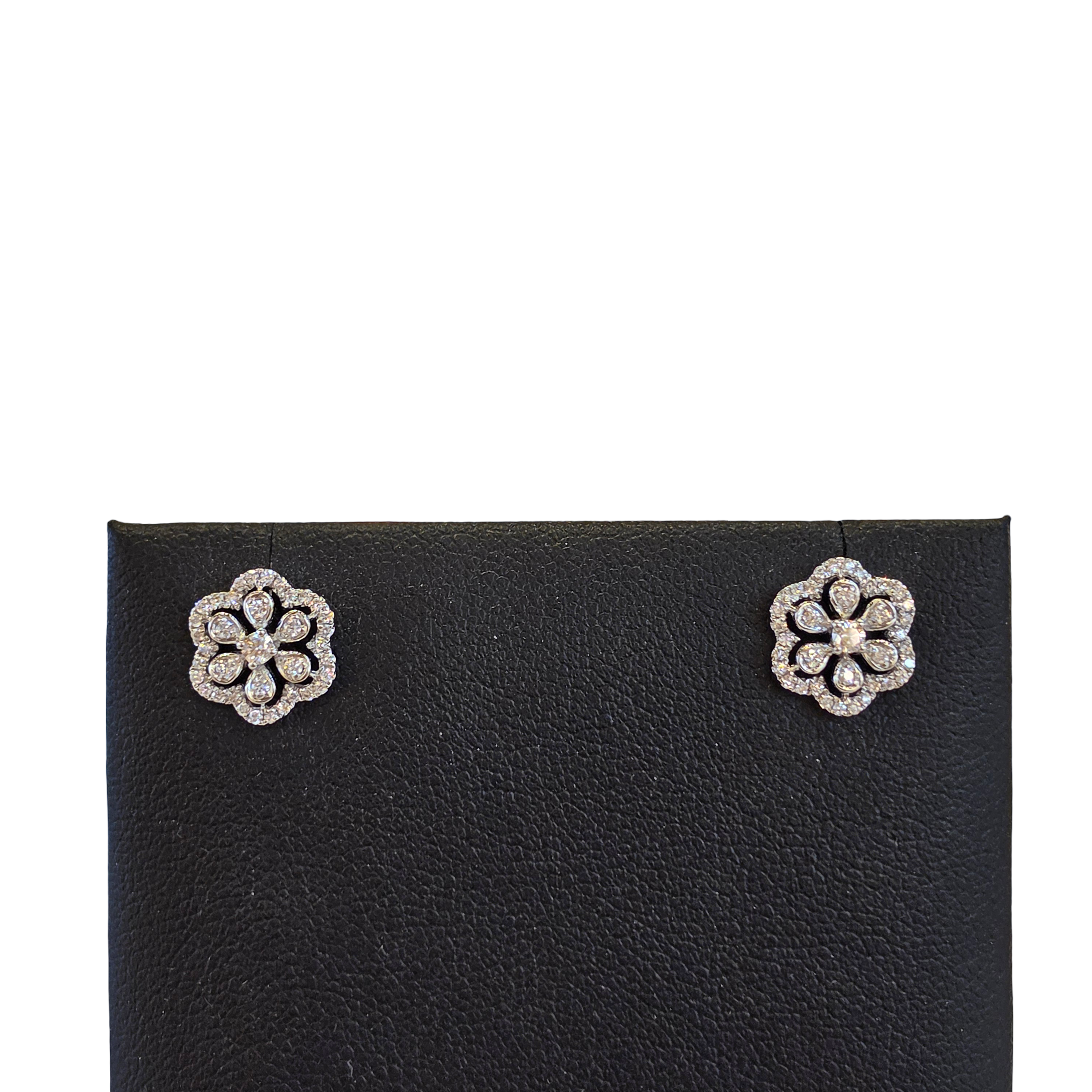 18K Gold Natural Diamond Earrings