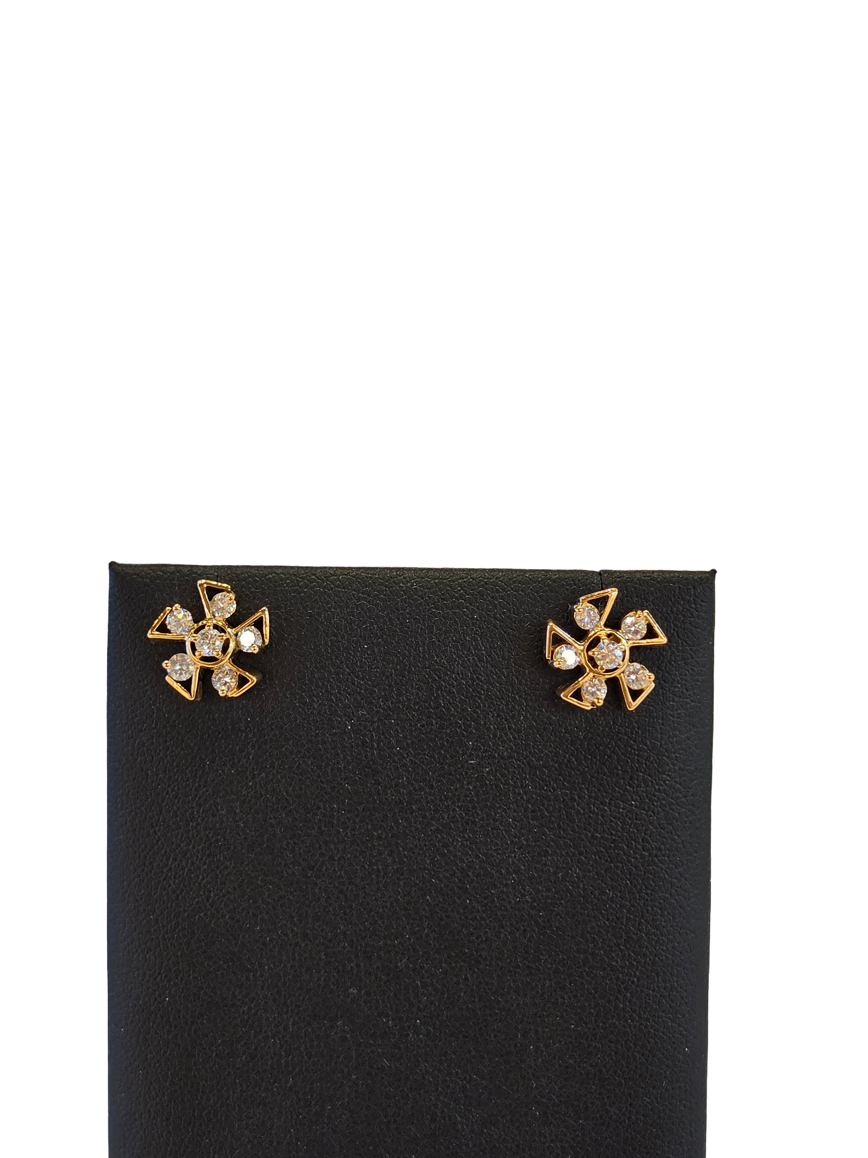 18K Gold Natural Diamond Earrings