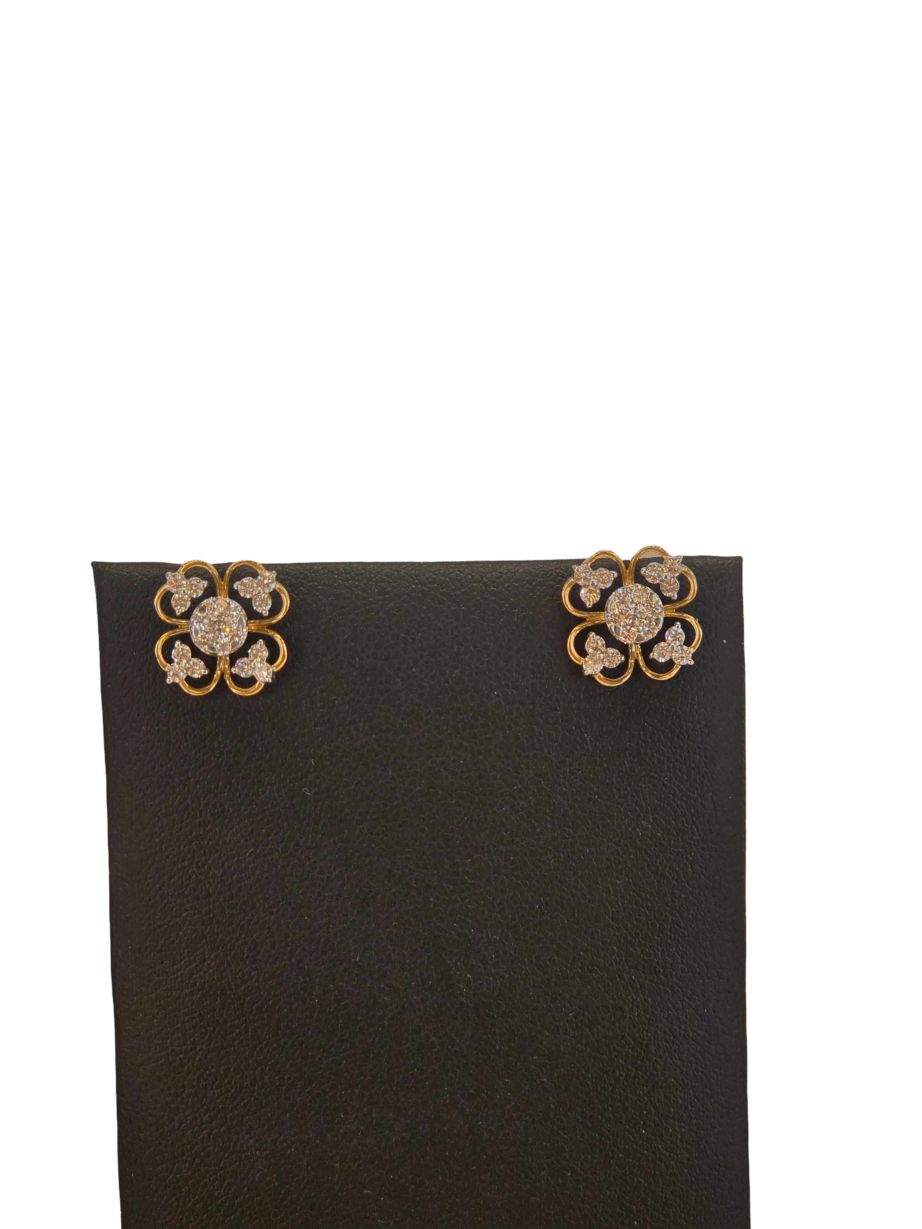 14K Gold Natural Diamond Earrings