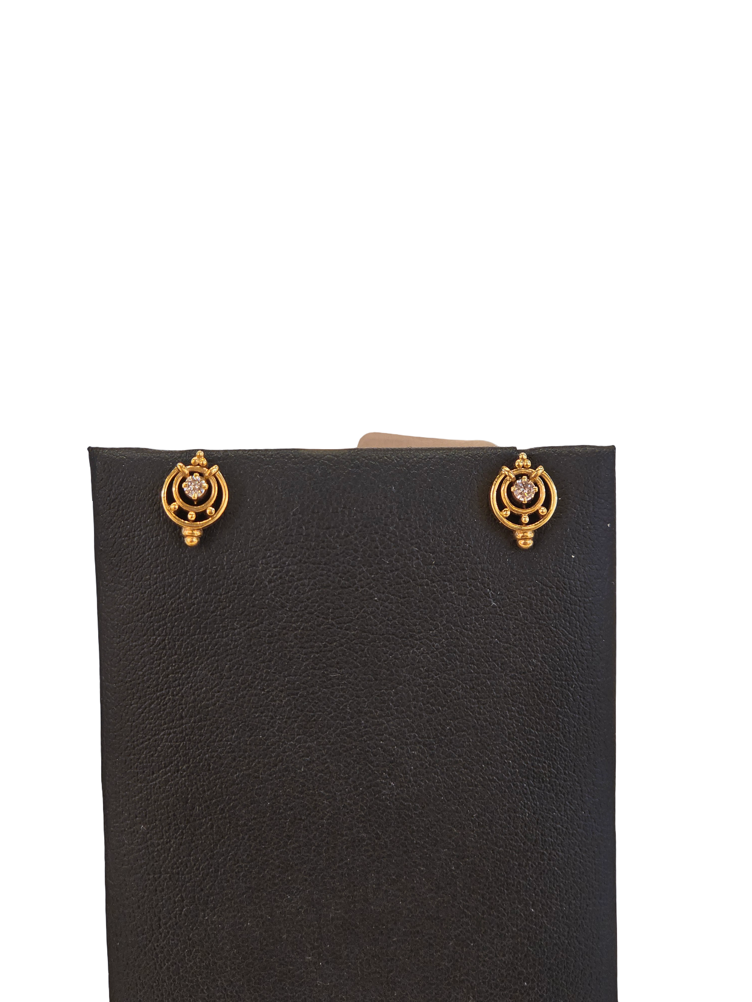 18K Gold Natural Diamond Earrings