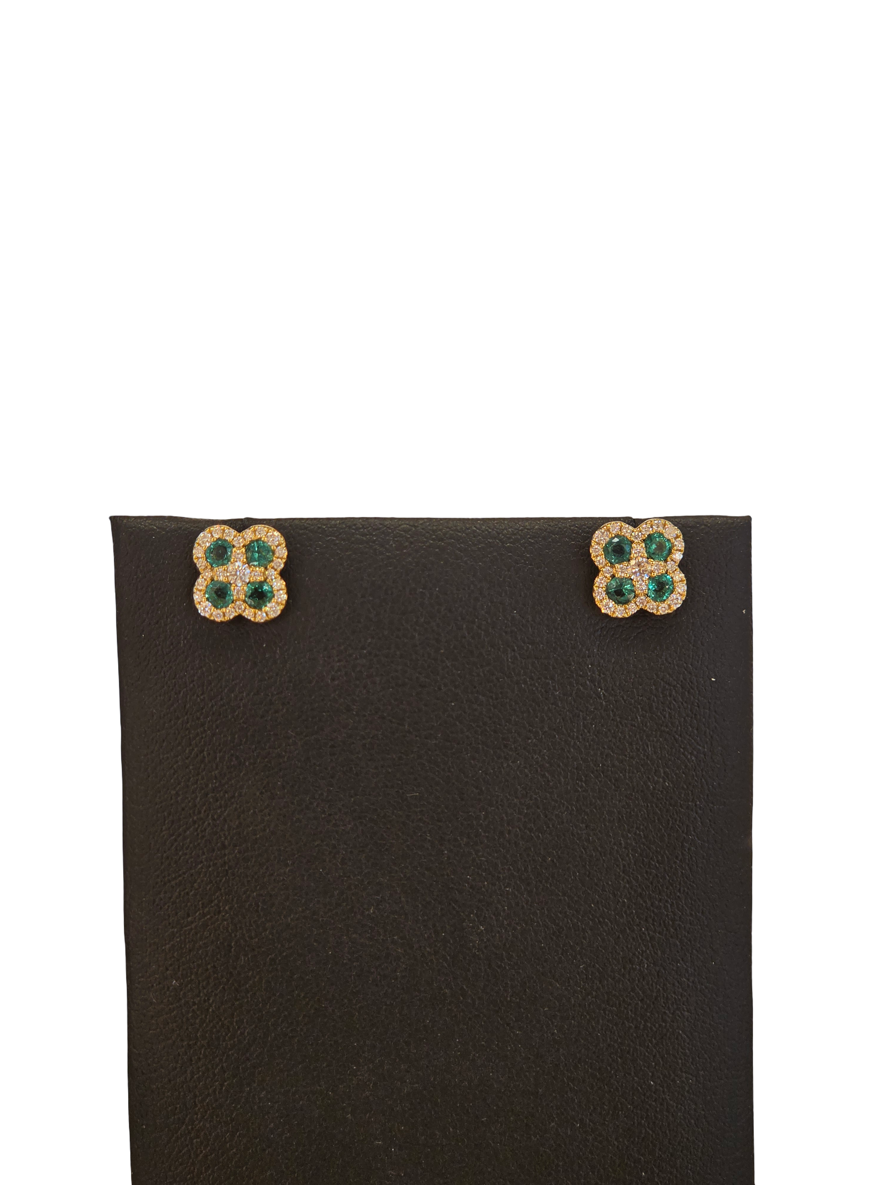 18K Gold Natural Diamond Earrings