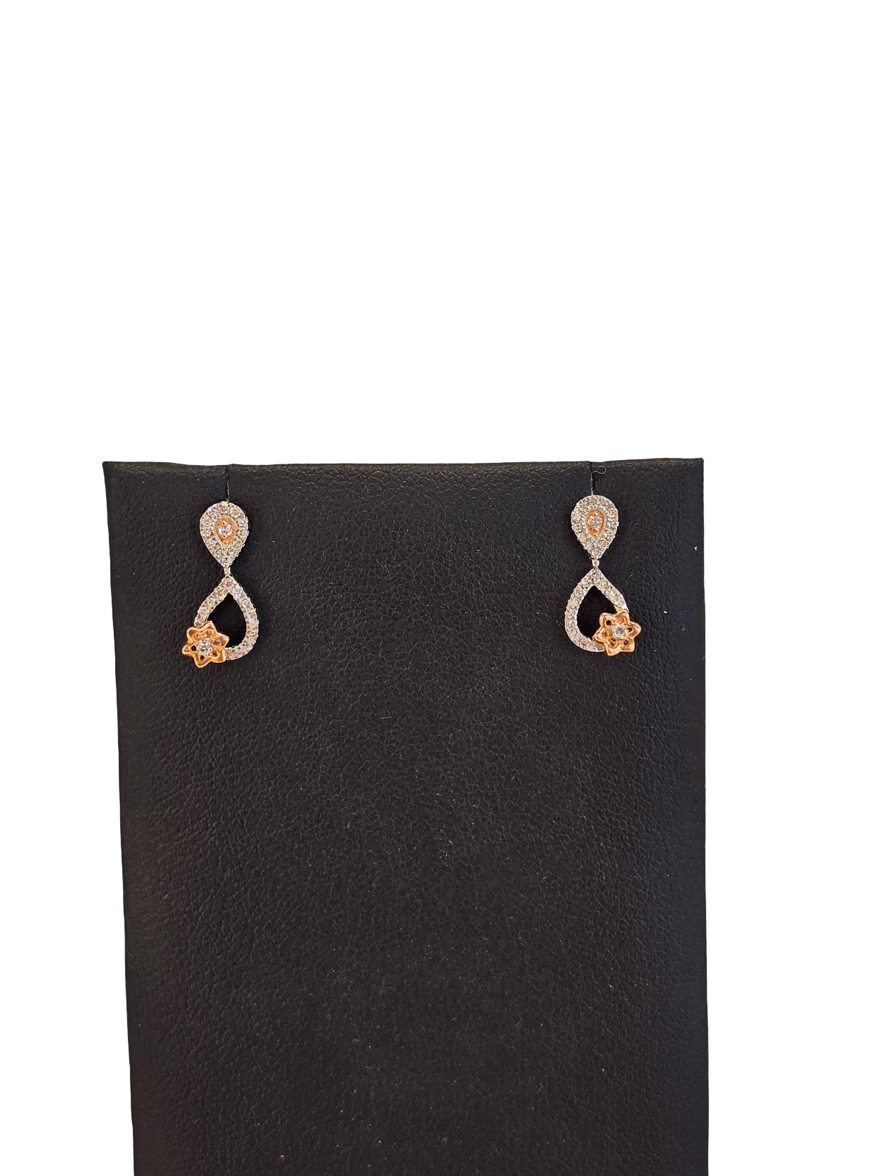 14K Gold Natural Diamond Earrings